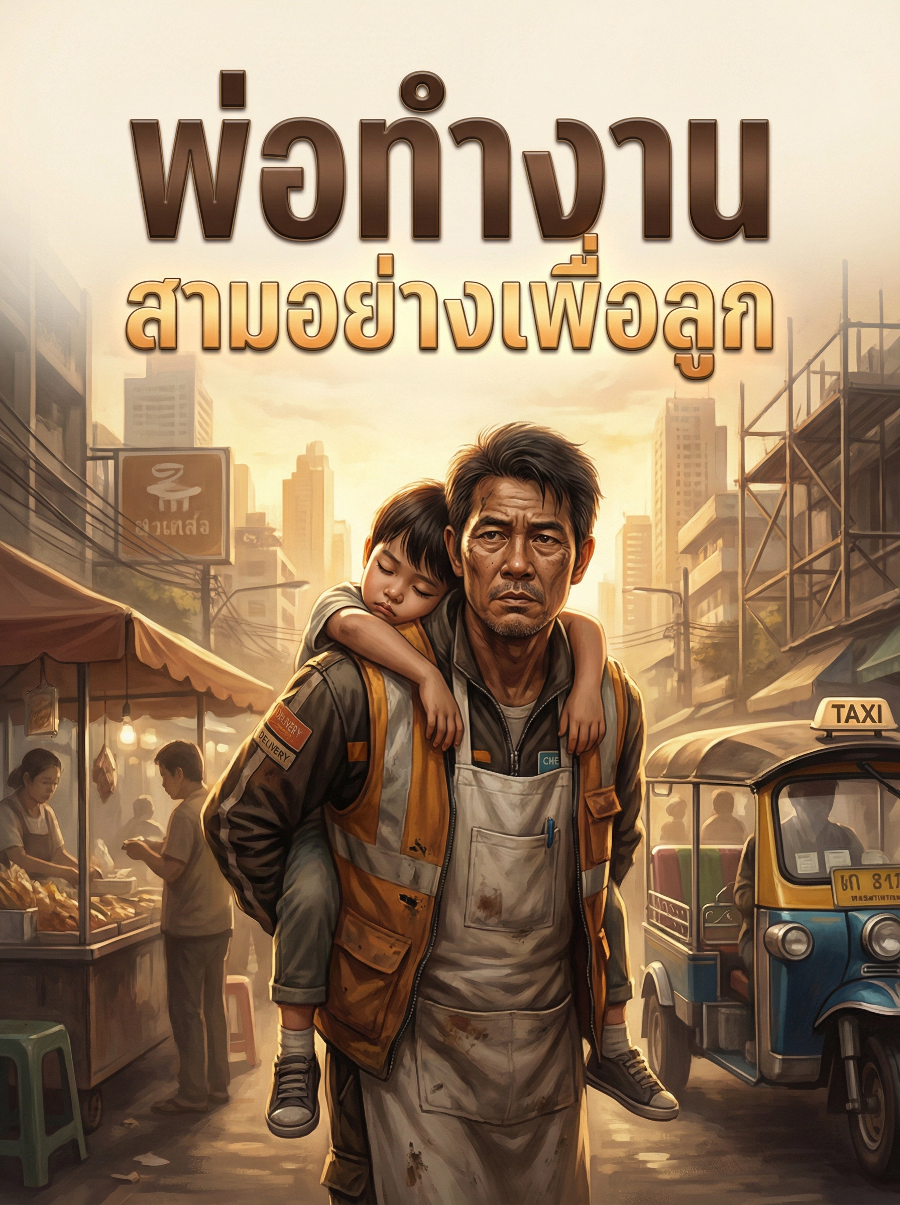 เขาเป็นพ่อที่ทำงานสามอย่างเพื่อลูก