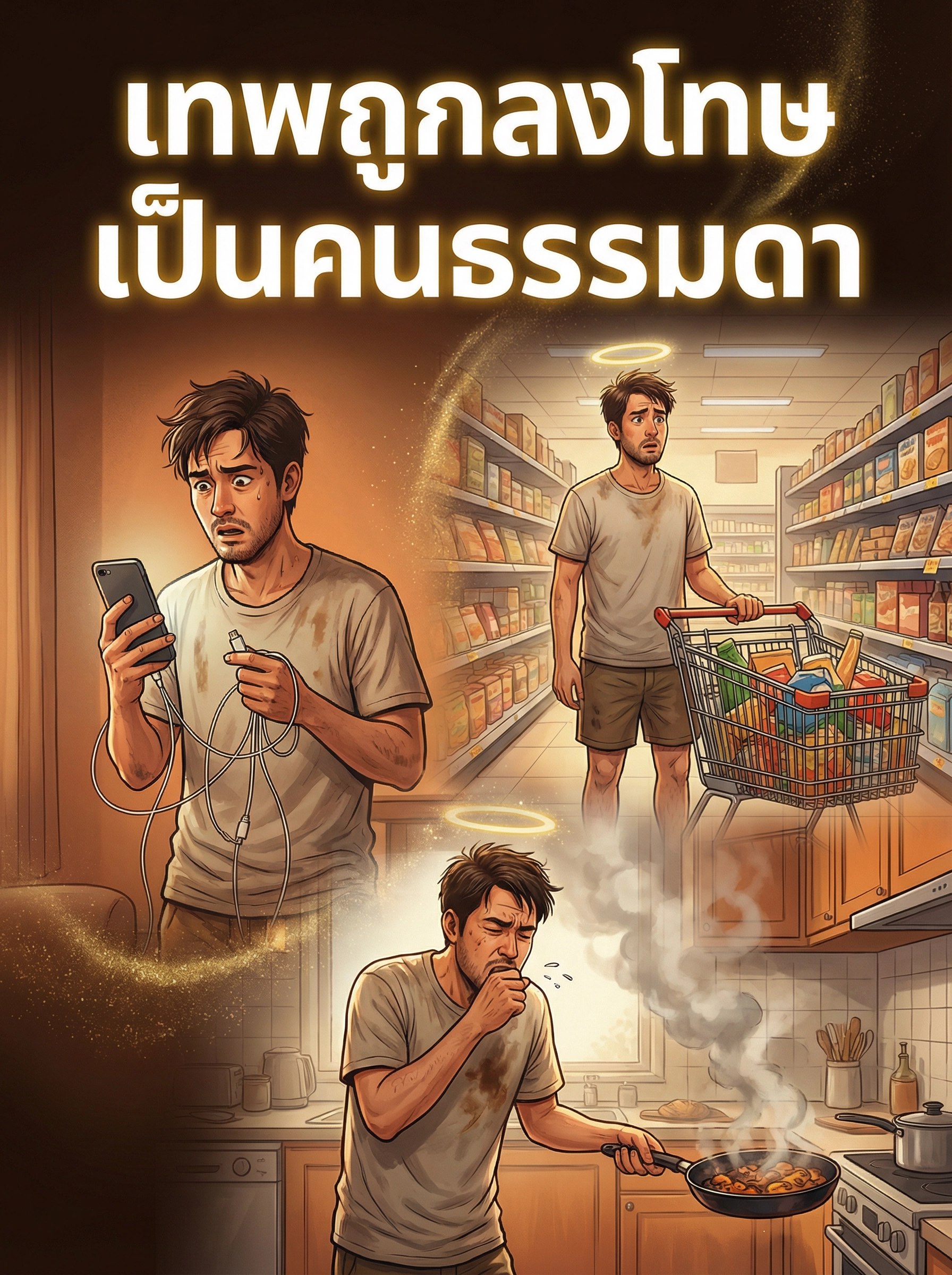 เขาเป็นเทพที่ถูกลงโทษให้เป็นคนธรรมดา → แต่ยังตลก