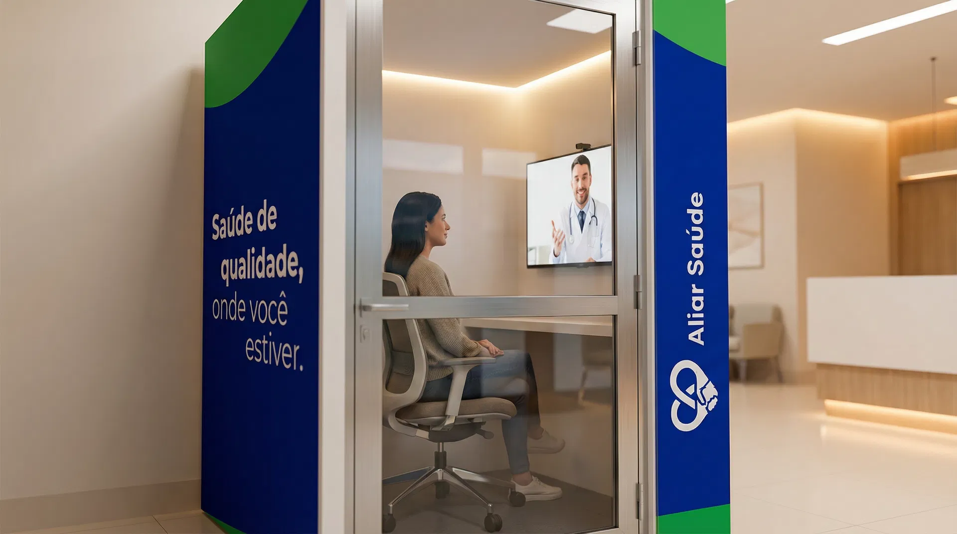Cabine de telemedicina Aliar Saúde