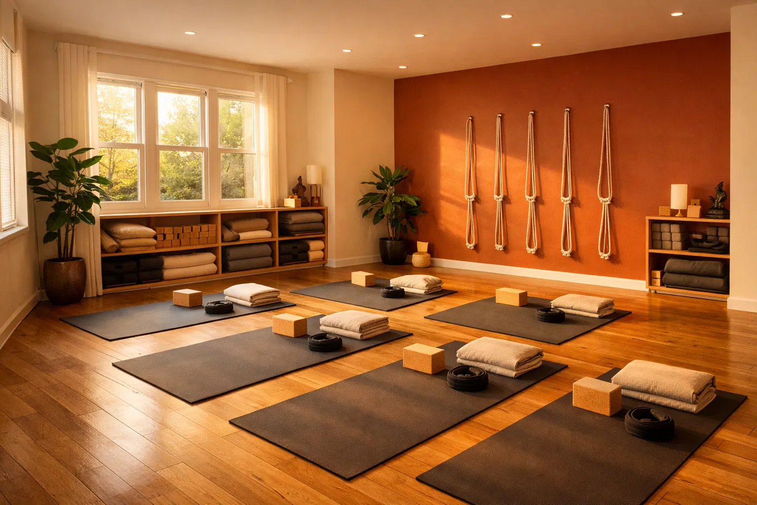 Welcoming yoga studio interior