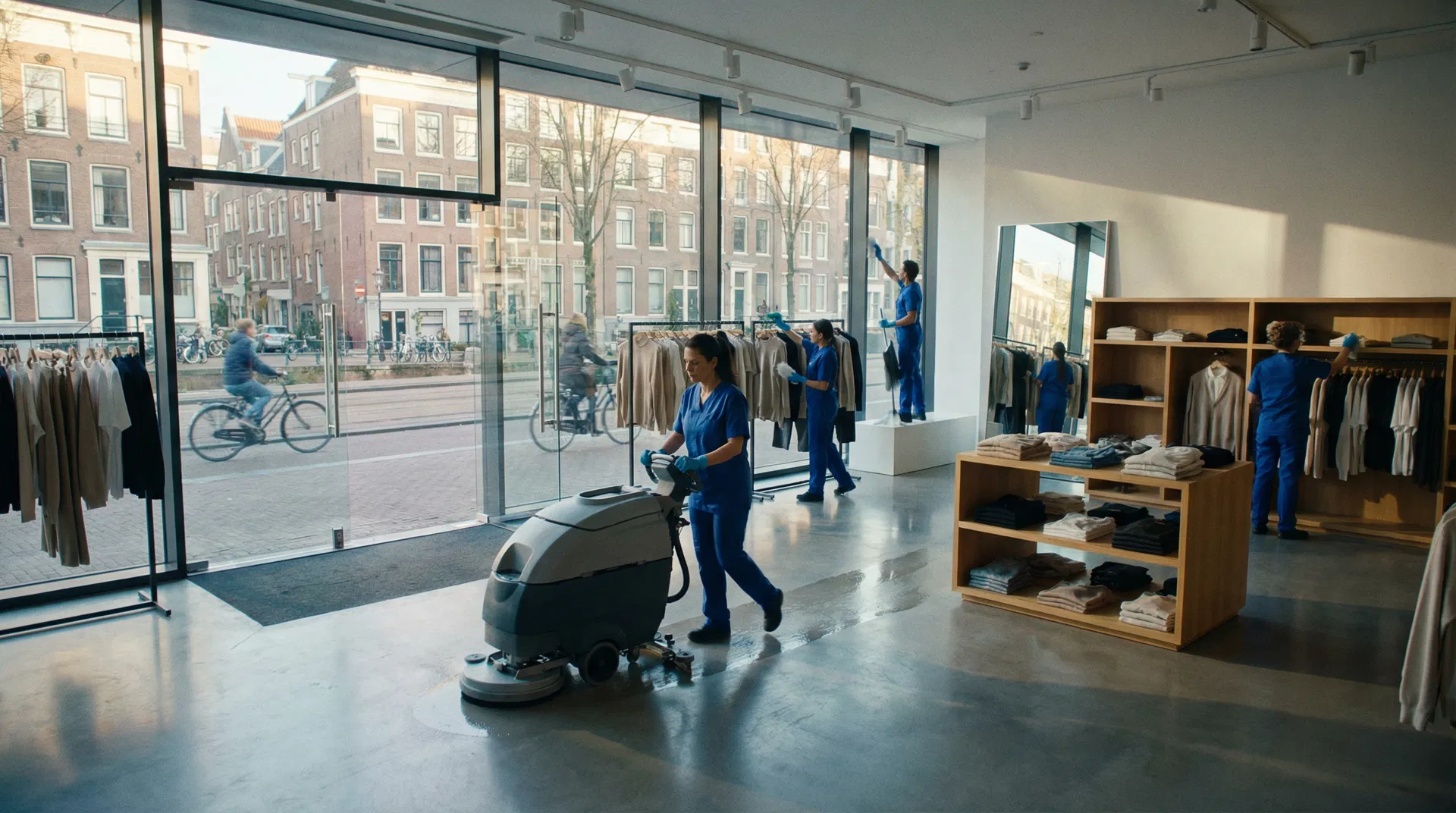 Professionele winkelschoonmaak voor retailers en winkelcentra door FaceForYou