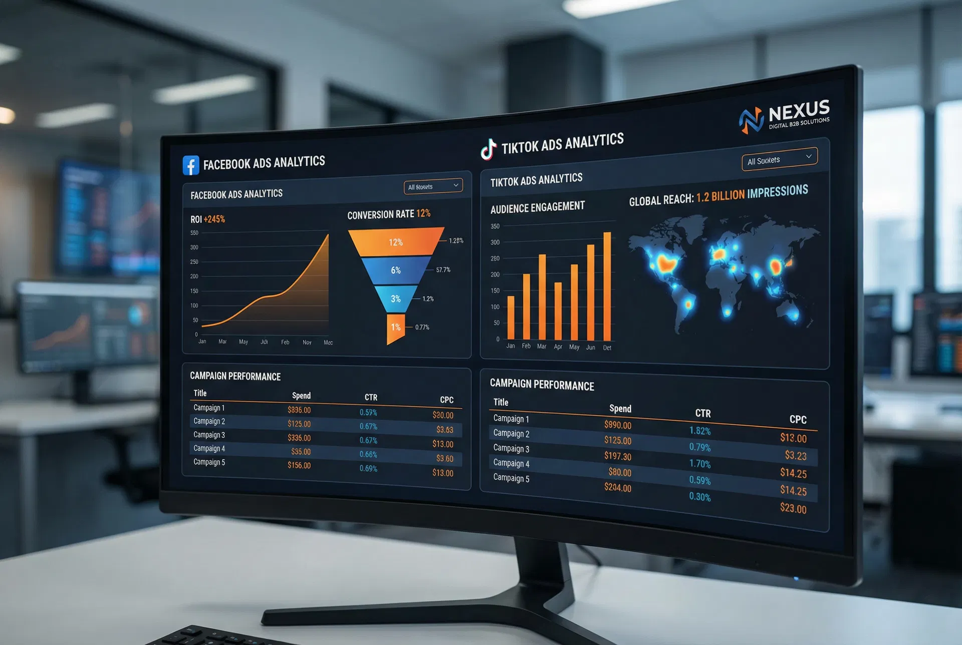 Facebook TikTok Ads Dashboard
