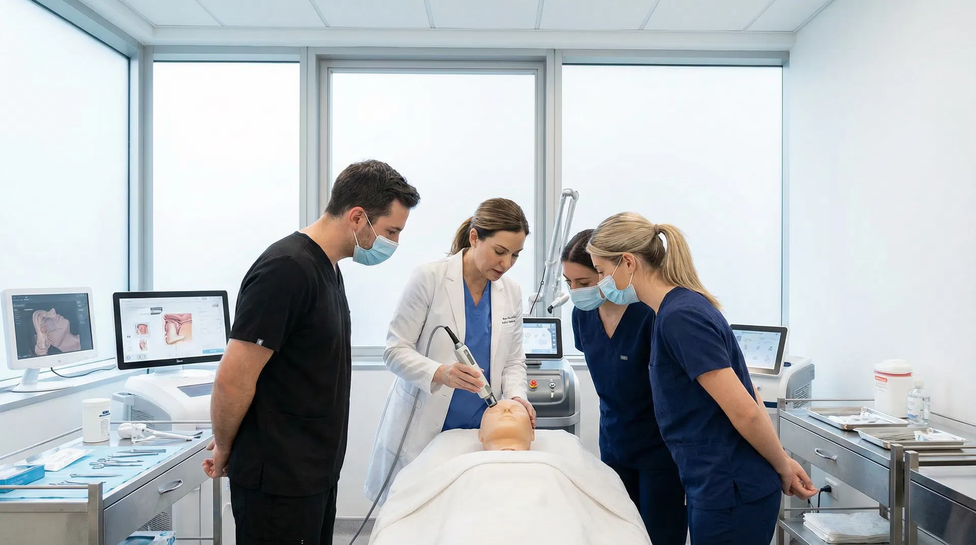 Synova team providing clinical training at an aesthetic clinic