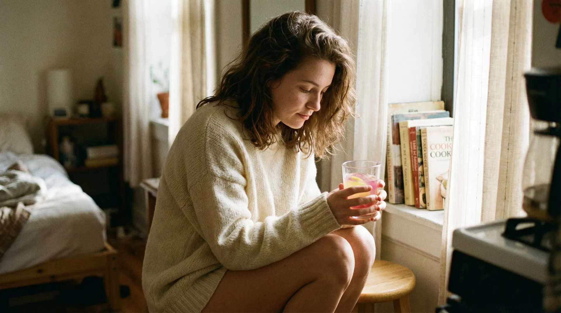 Woman holding GlowSip drink