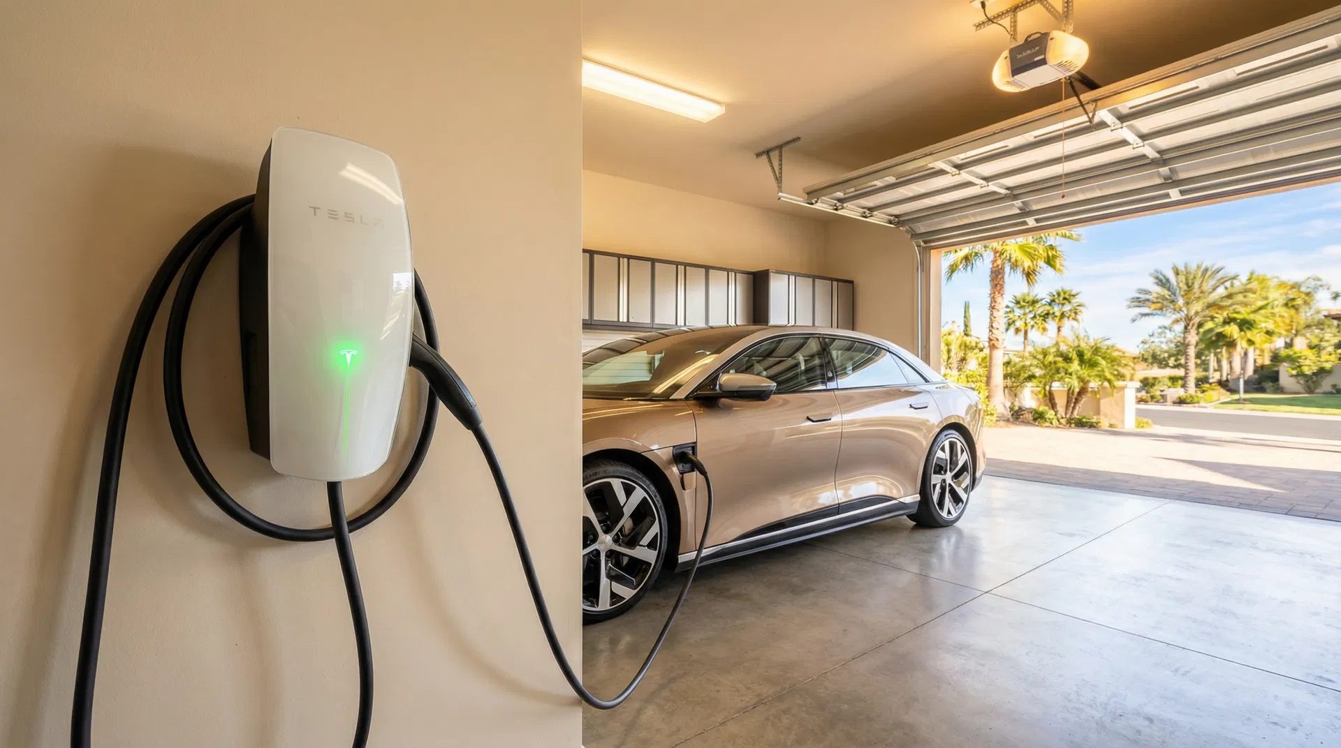 EV charger installation in Southern California home garage