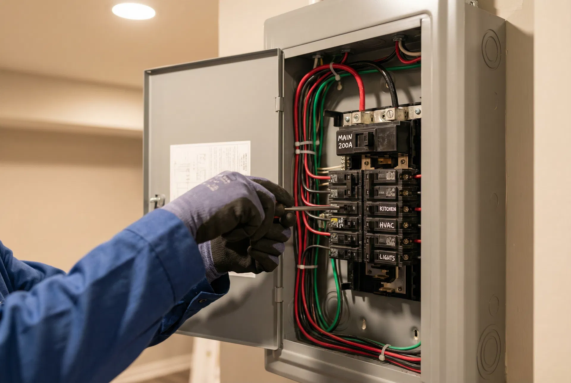 200-amp electrical panel upgrade in a residential home