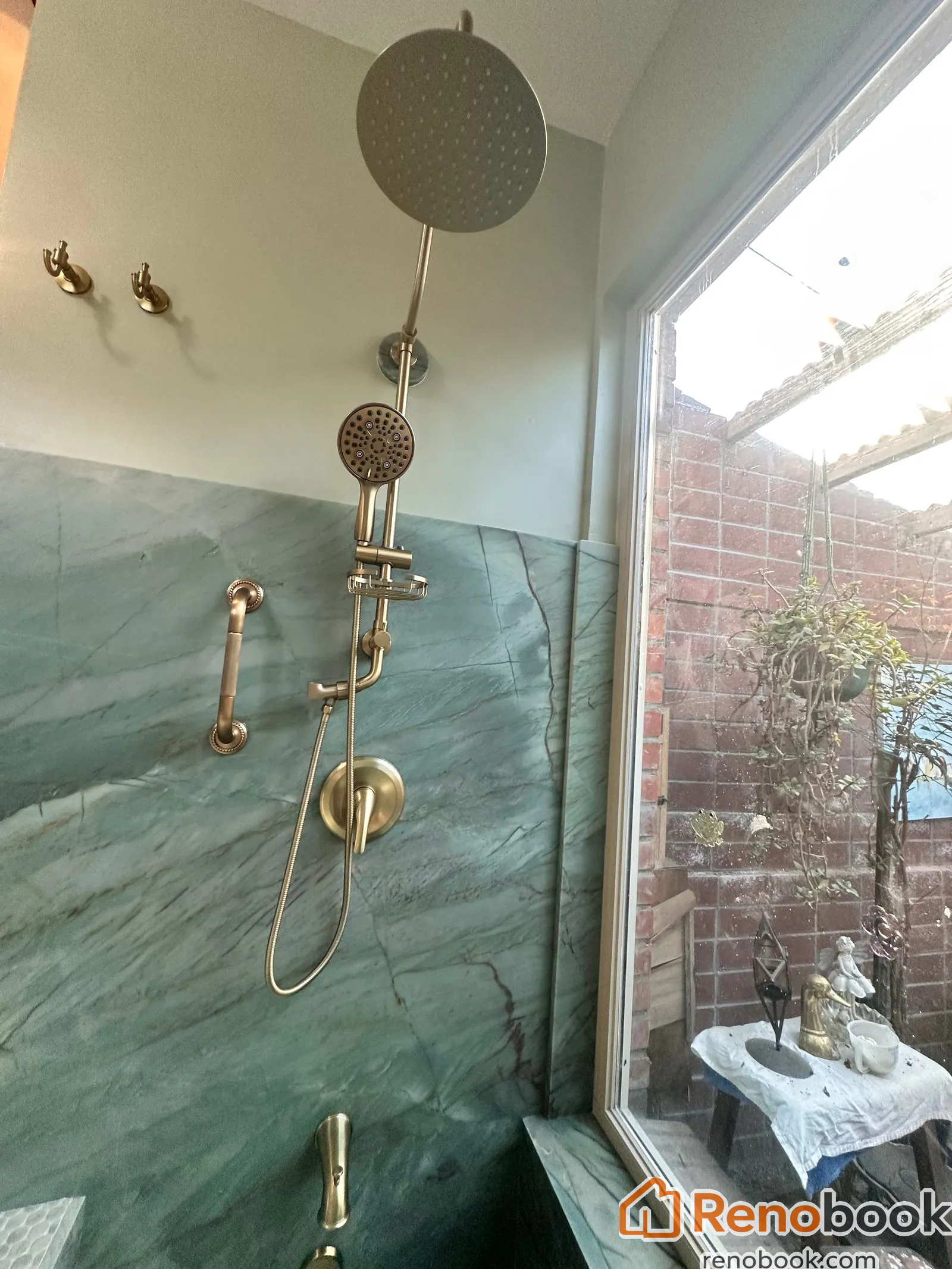 Quartzite custom tub/shower with jets