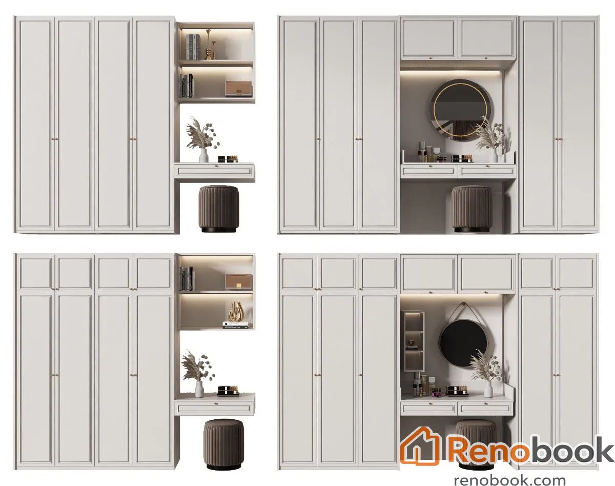 Modern white and glass wardrobe cabinet with illuminated shelving in Los Angeles, CA, USA