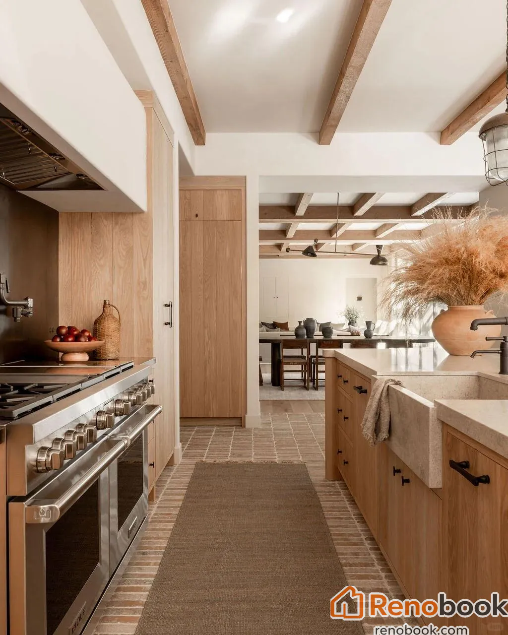Natural Wood Kitchen with Exposed Beams – San Jose, CA
