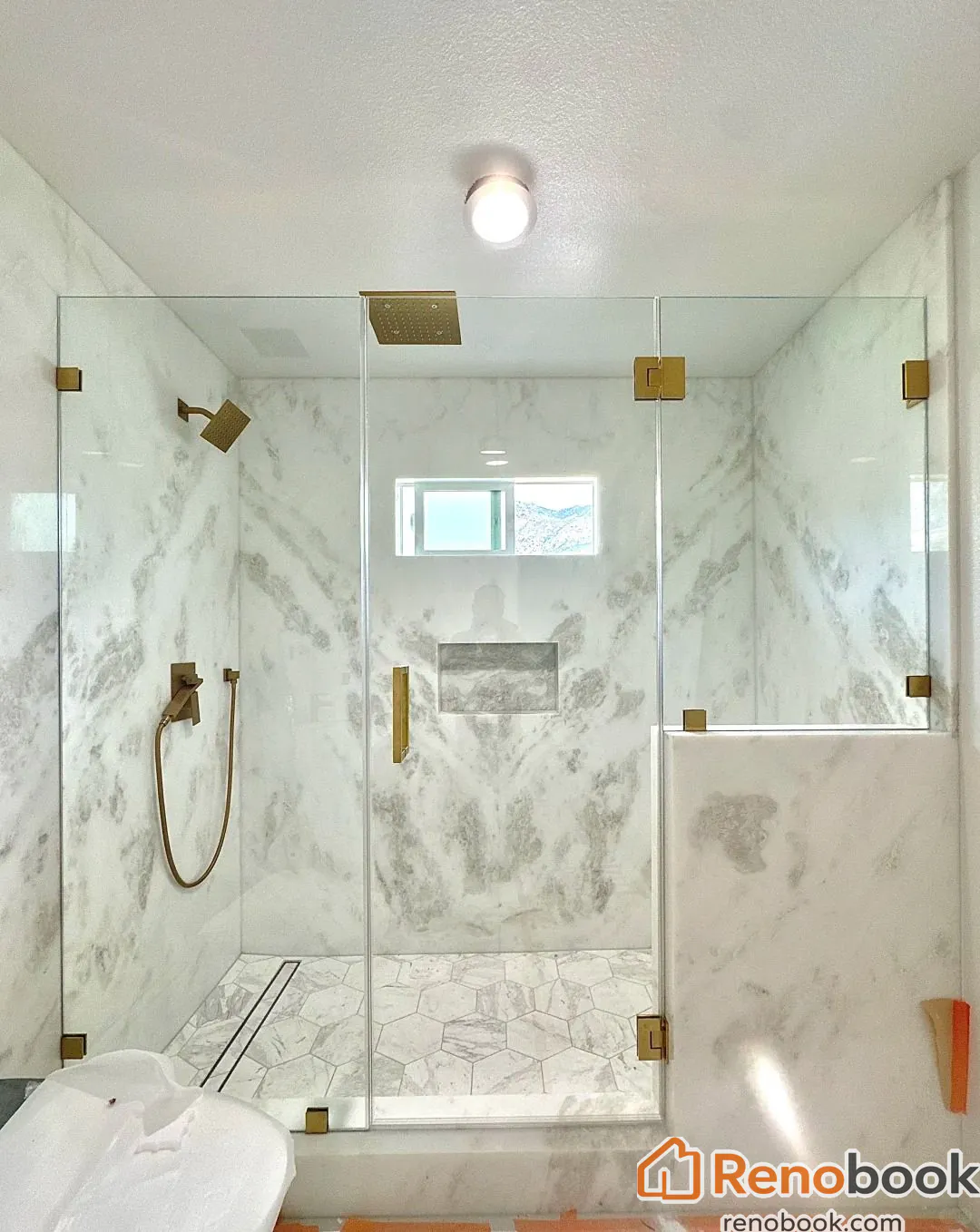 Custom Bathroom Glass Door for a Customer in Los Angeles, California