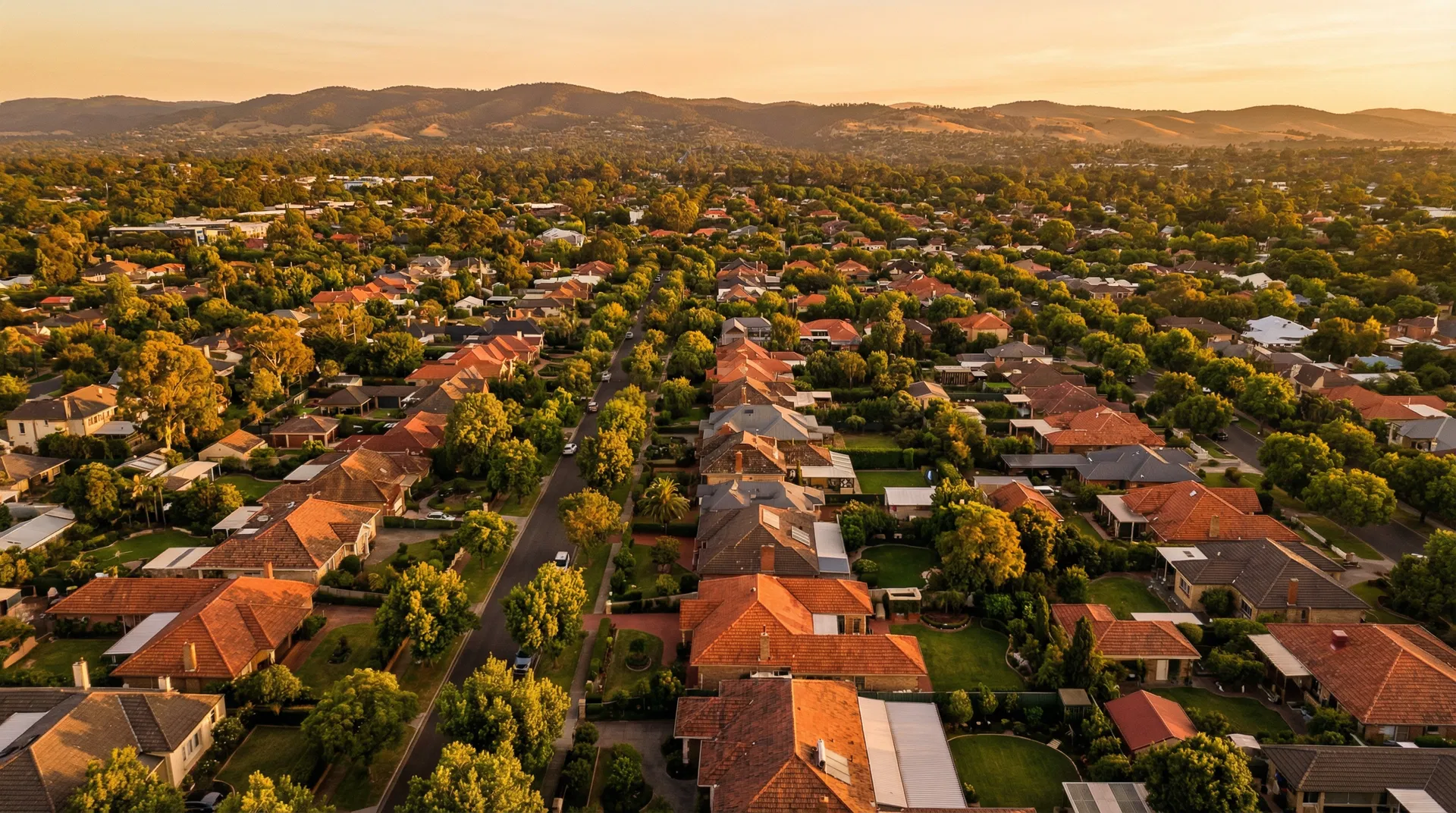 Adelaide suburbs aerial view