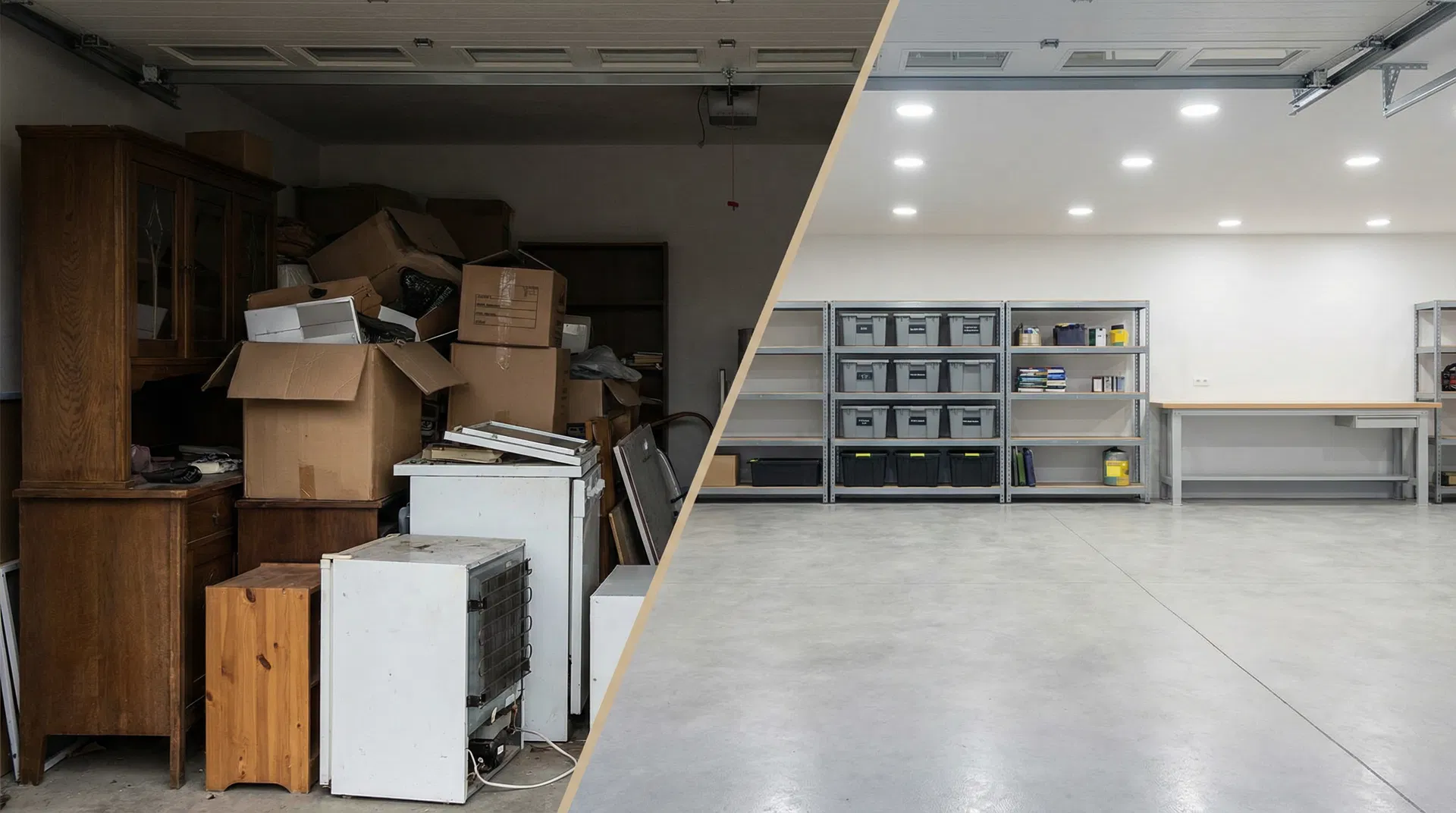 Before and after junk removal transformation