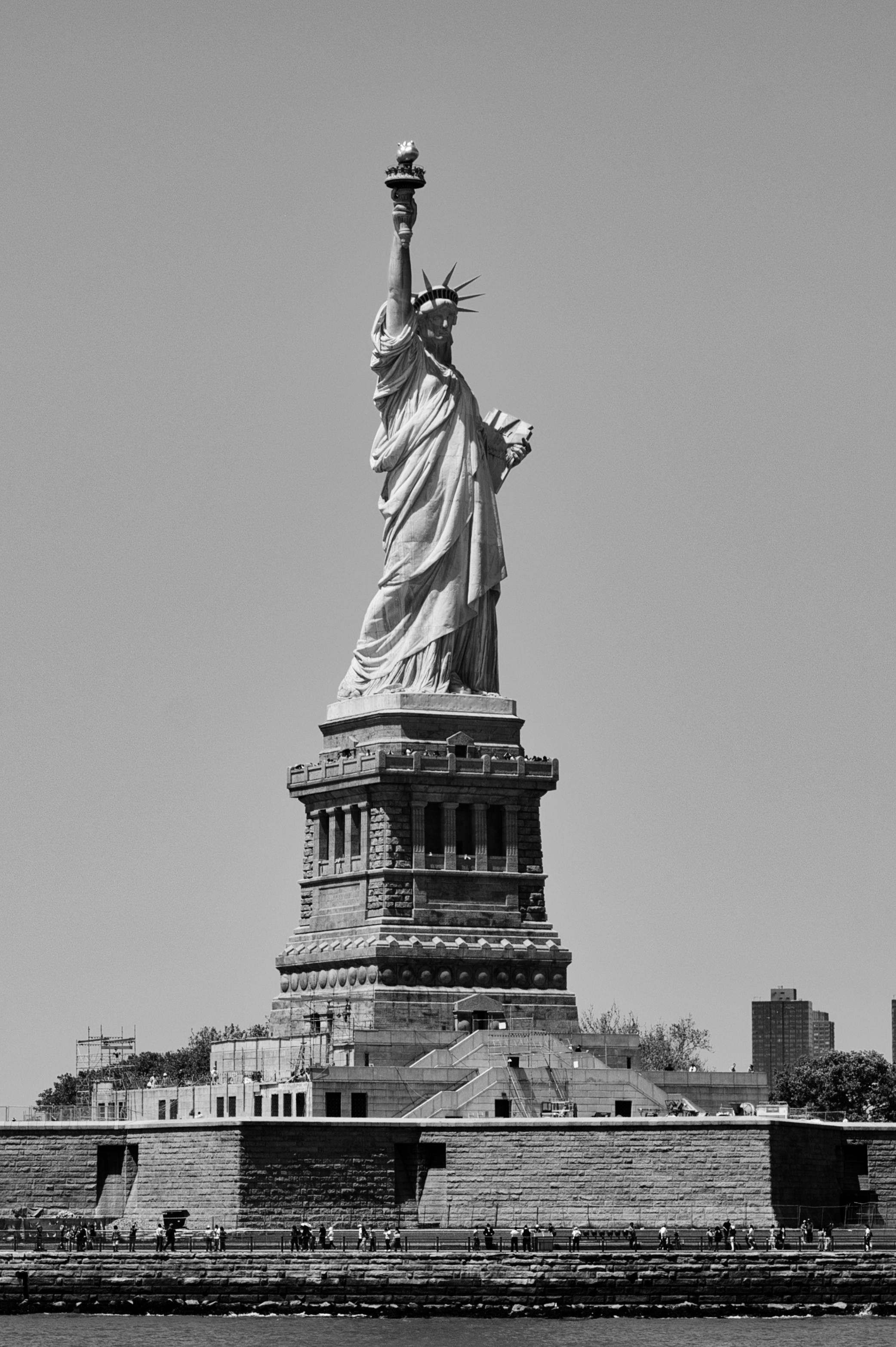 Iconic Statue of Liberty in New York Harbor