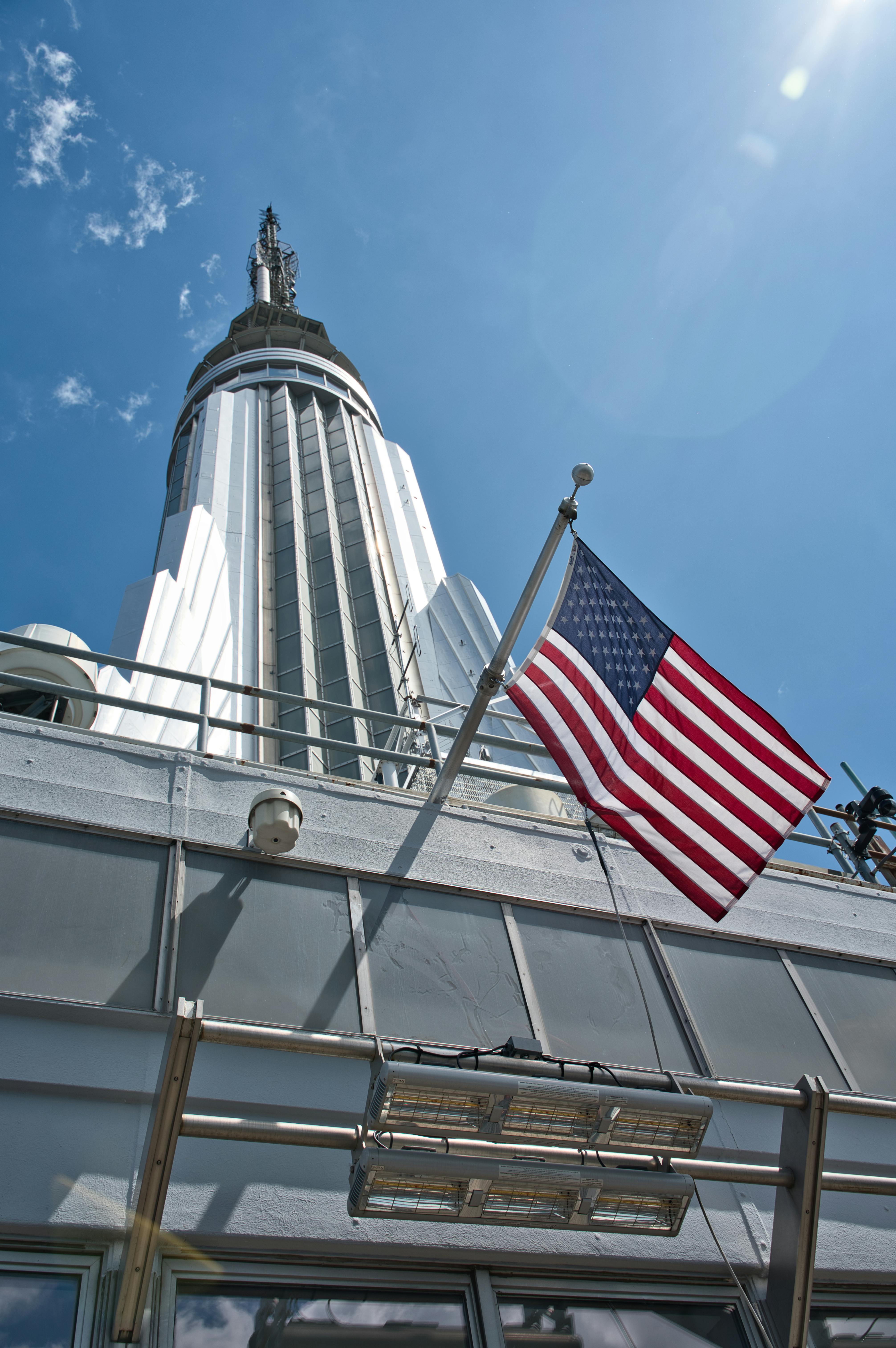 American Flag Waving from Empire State Building