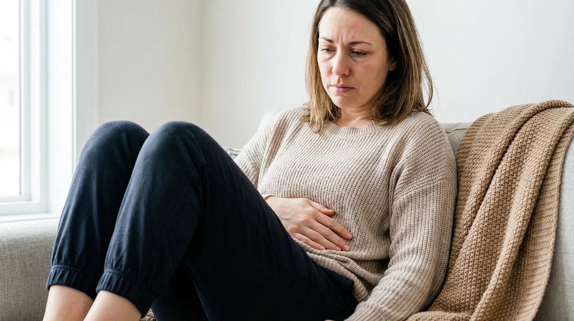 Woman experiencing bloating and fatigue
