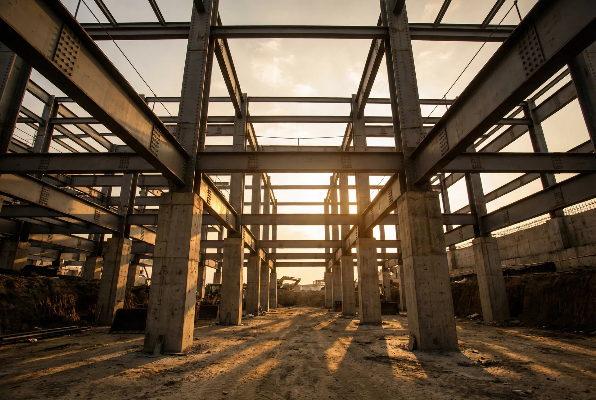 Building foundation under construction