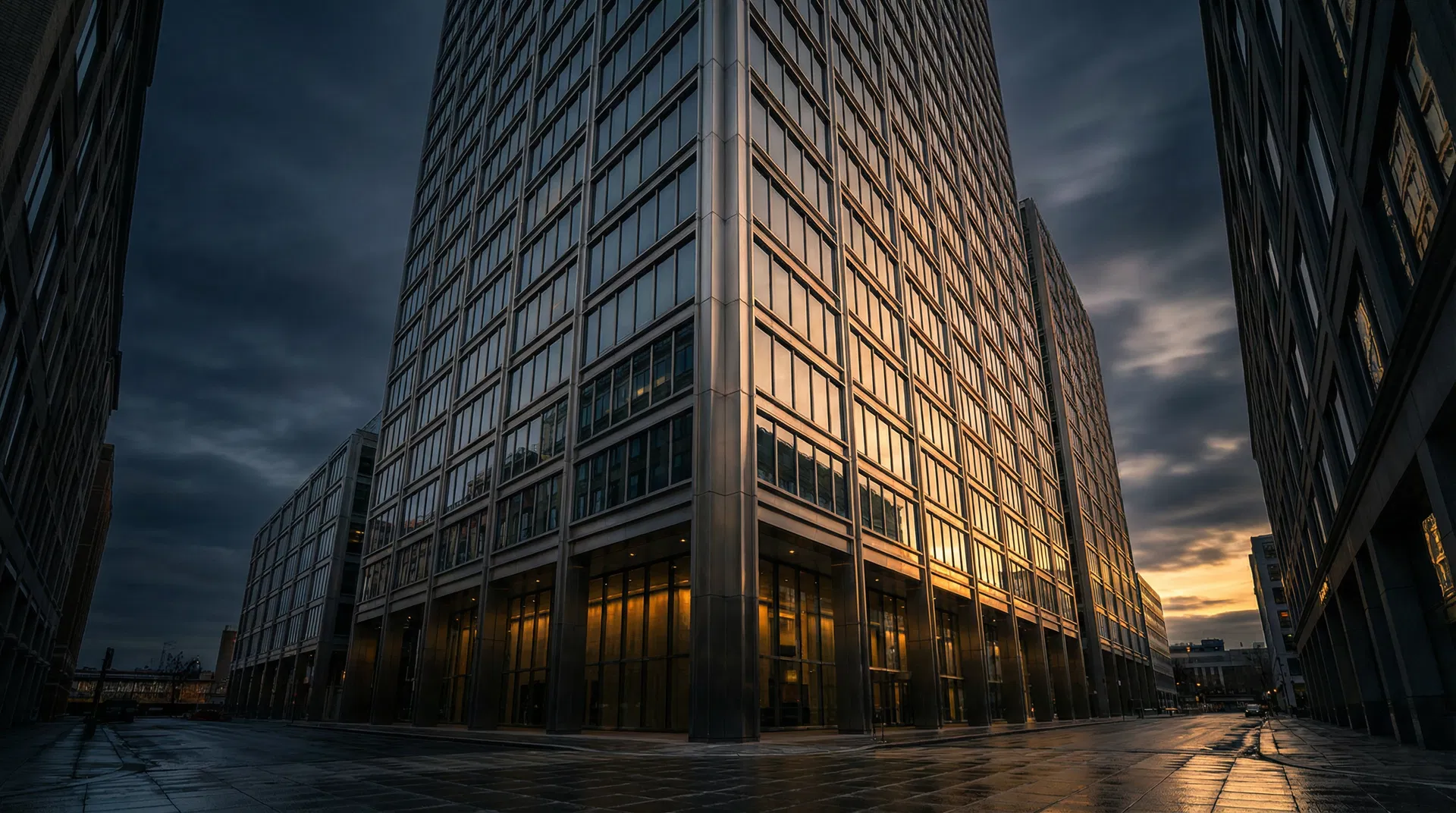 Skyscraper at dusk
