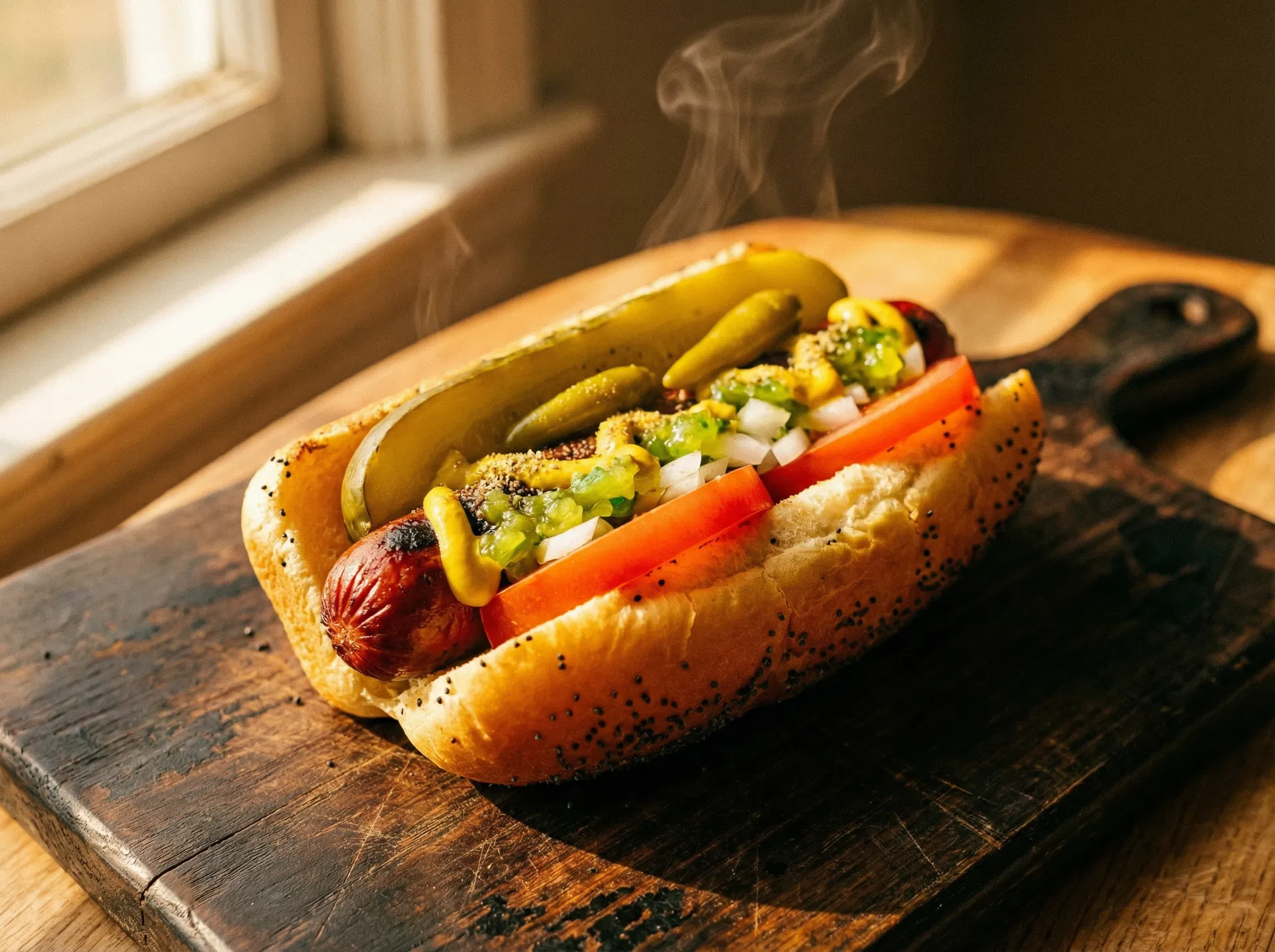 Kosher Chicago-style hot dog