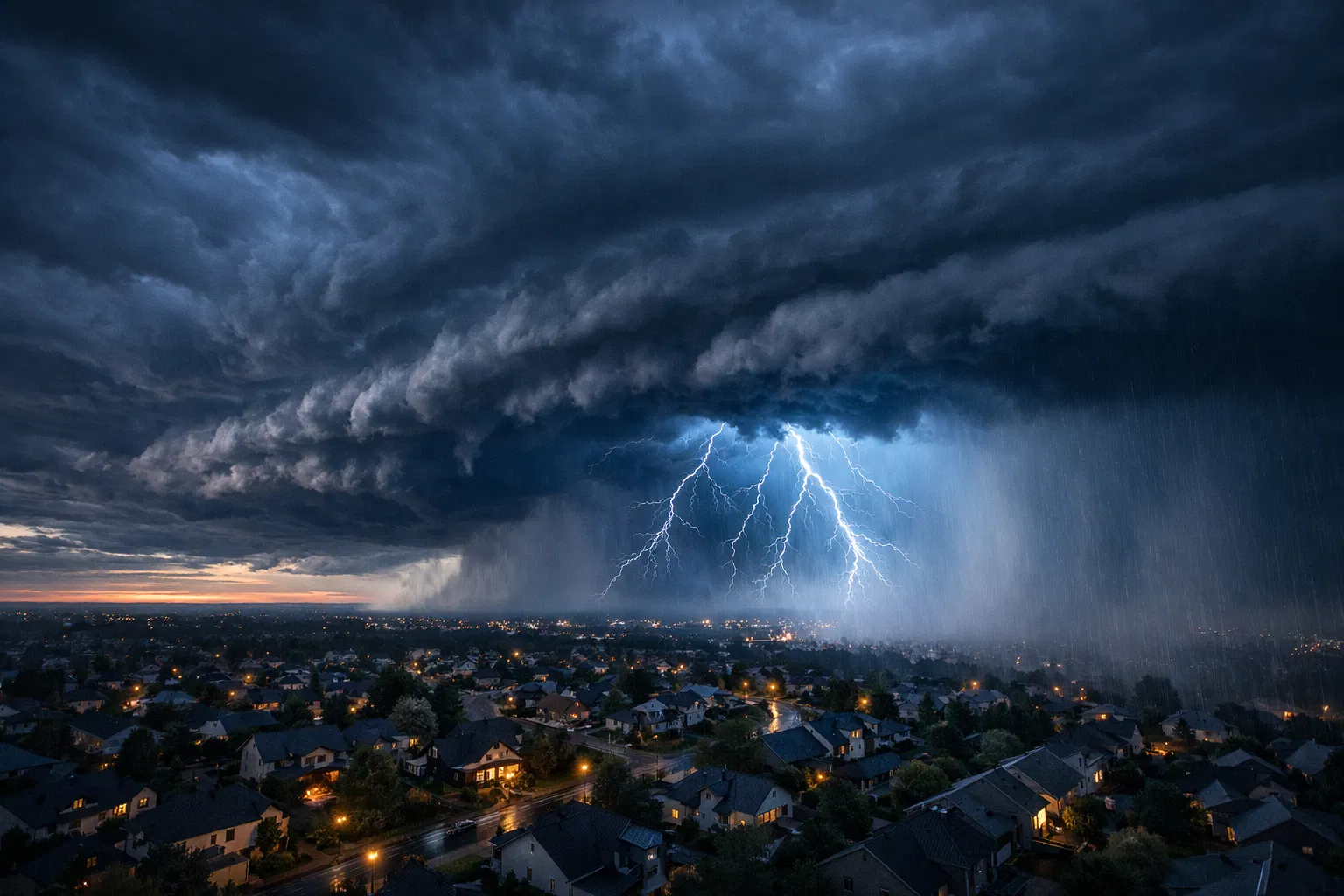 Storm over neighborhood