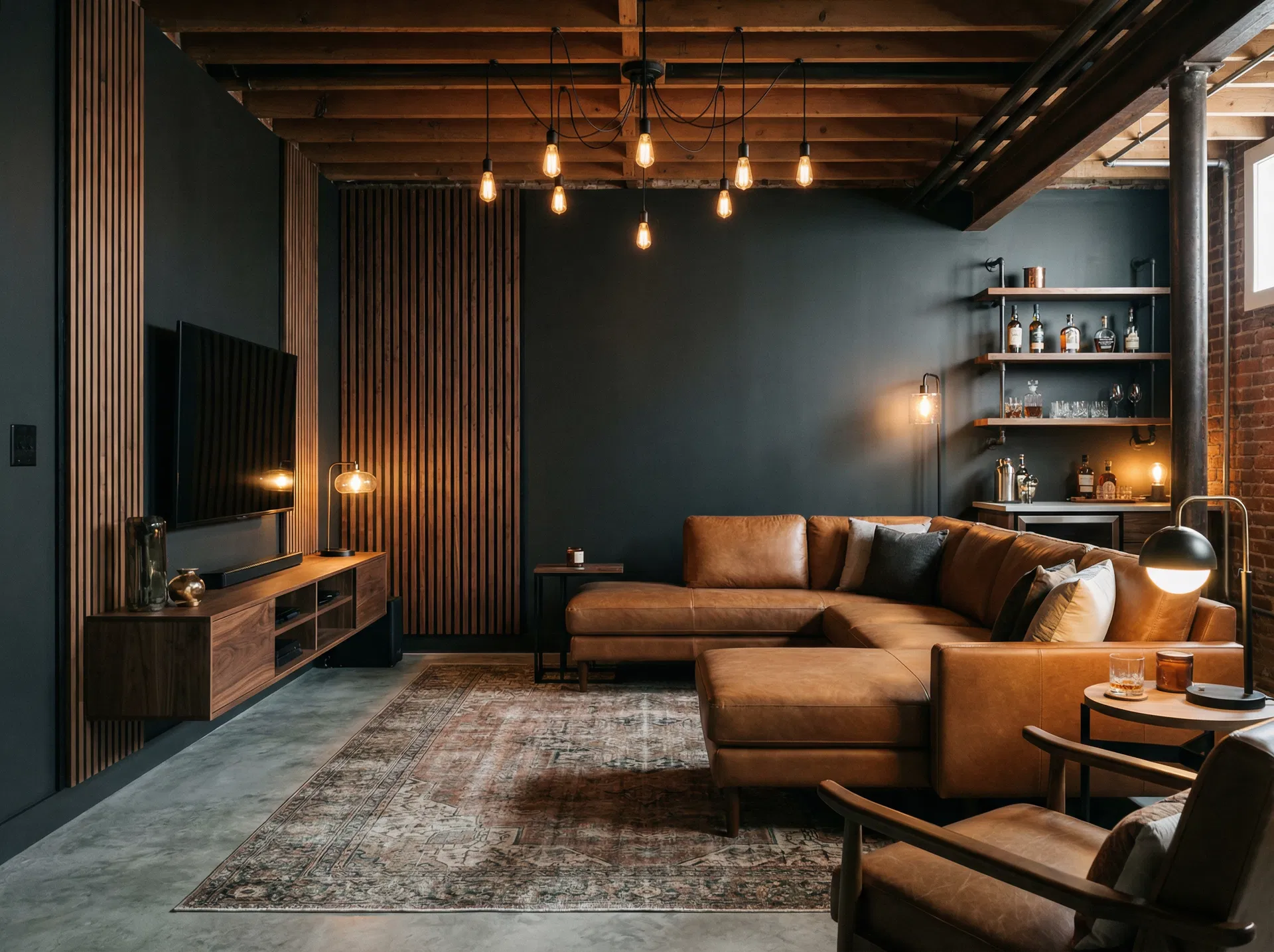 Masculine Basement Room