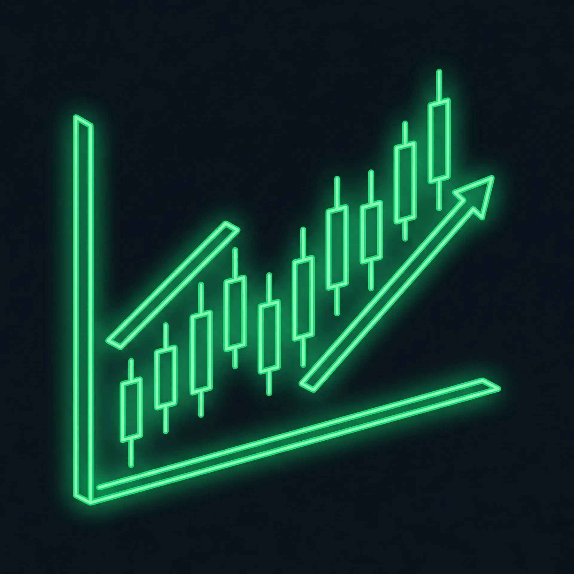 Ícone de gráfico de crescimento em candlesticks