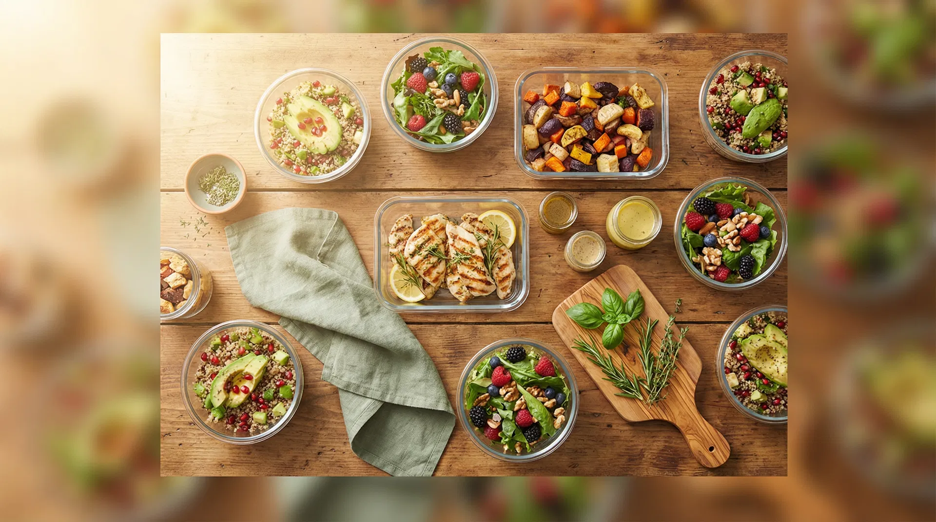 Healthy meal prep spread