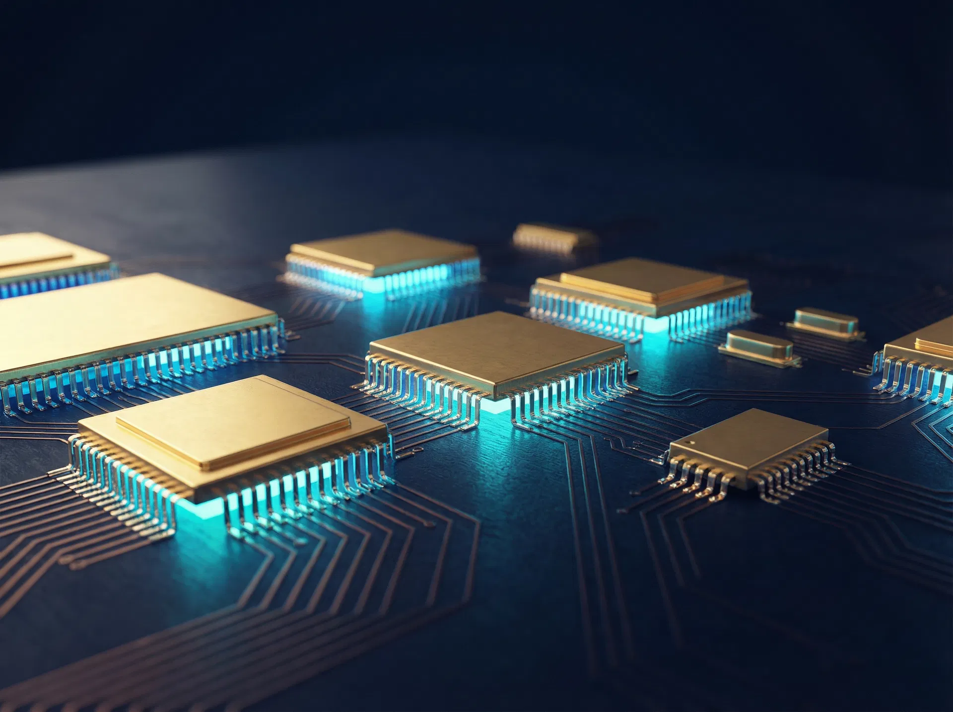 Electronic chips closeup