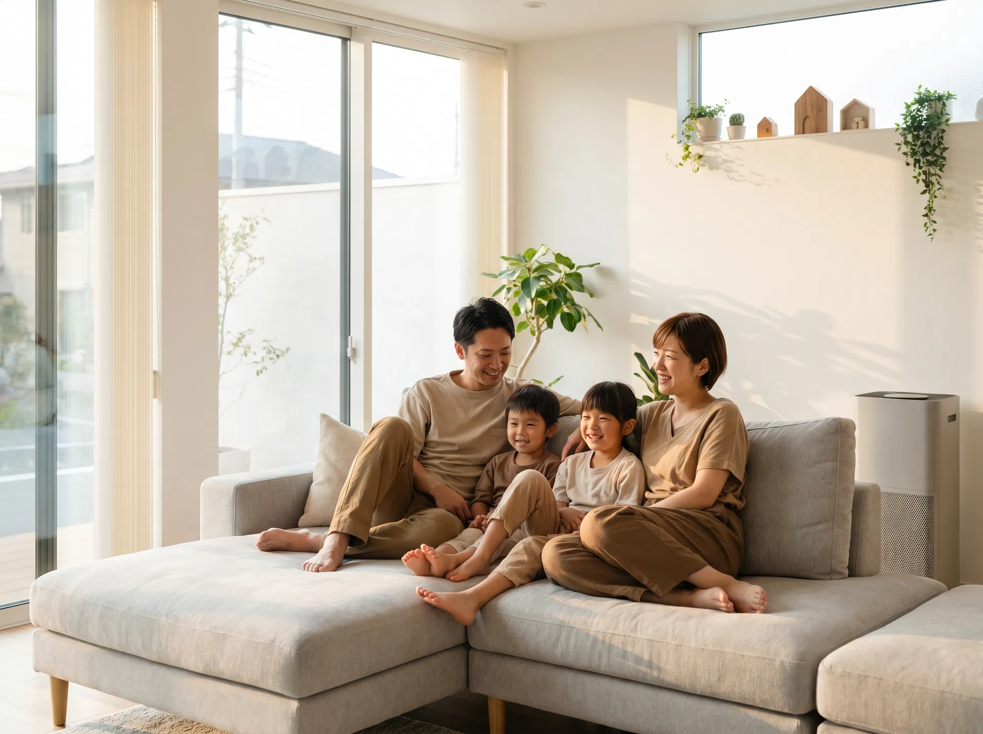 Happy Omaha family in a clean, mold-free home