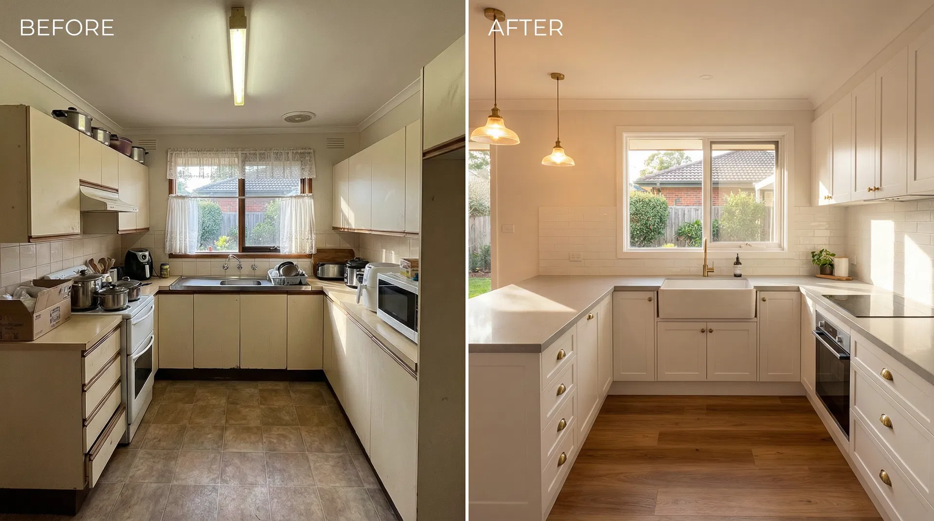 Kitchen renovation before and after