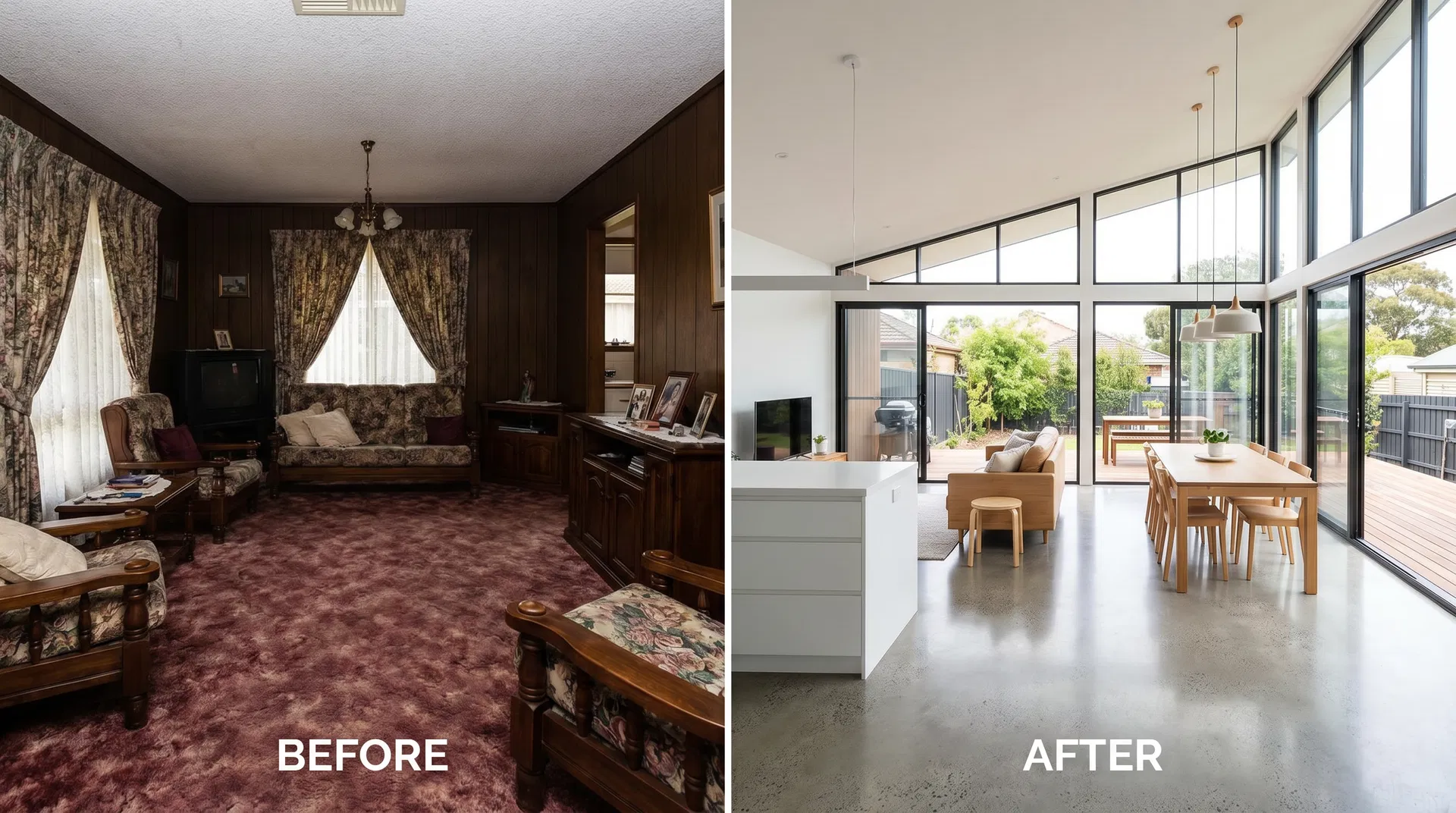 Full home renovation before and after