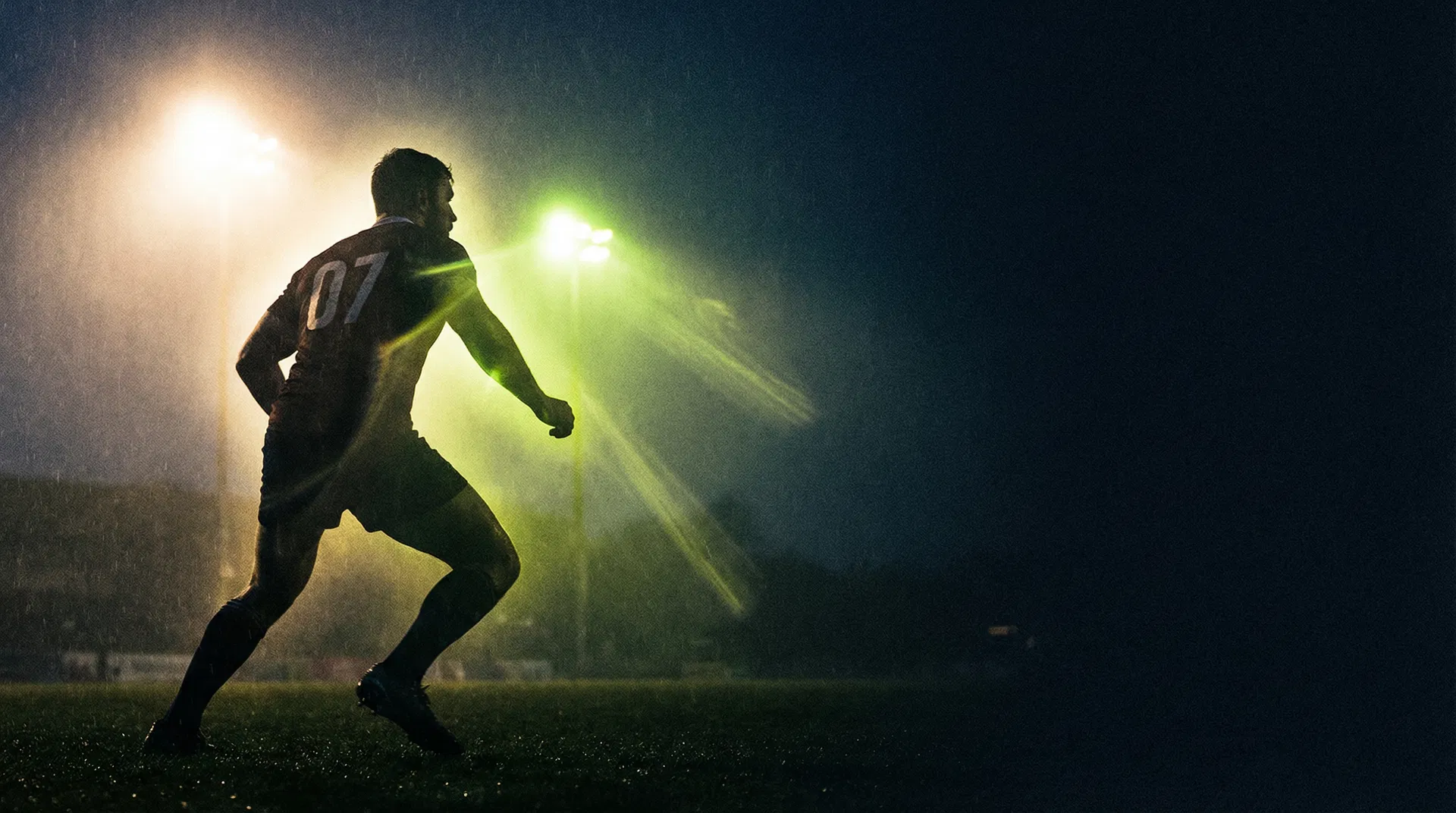 Elite athlete under stadium lights