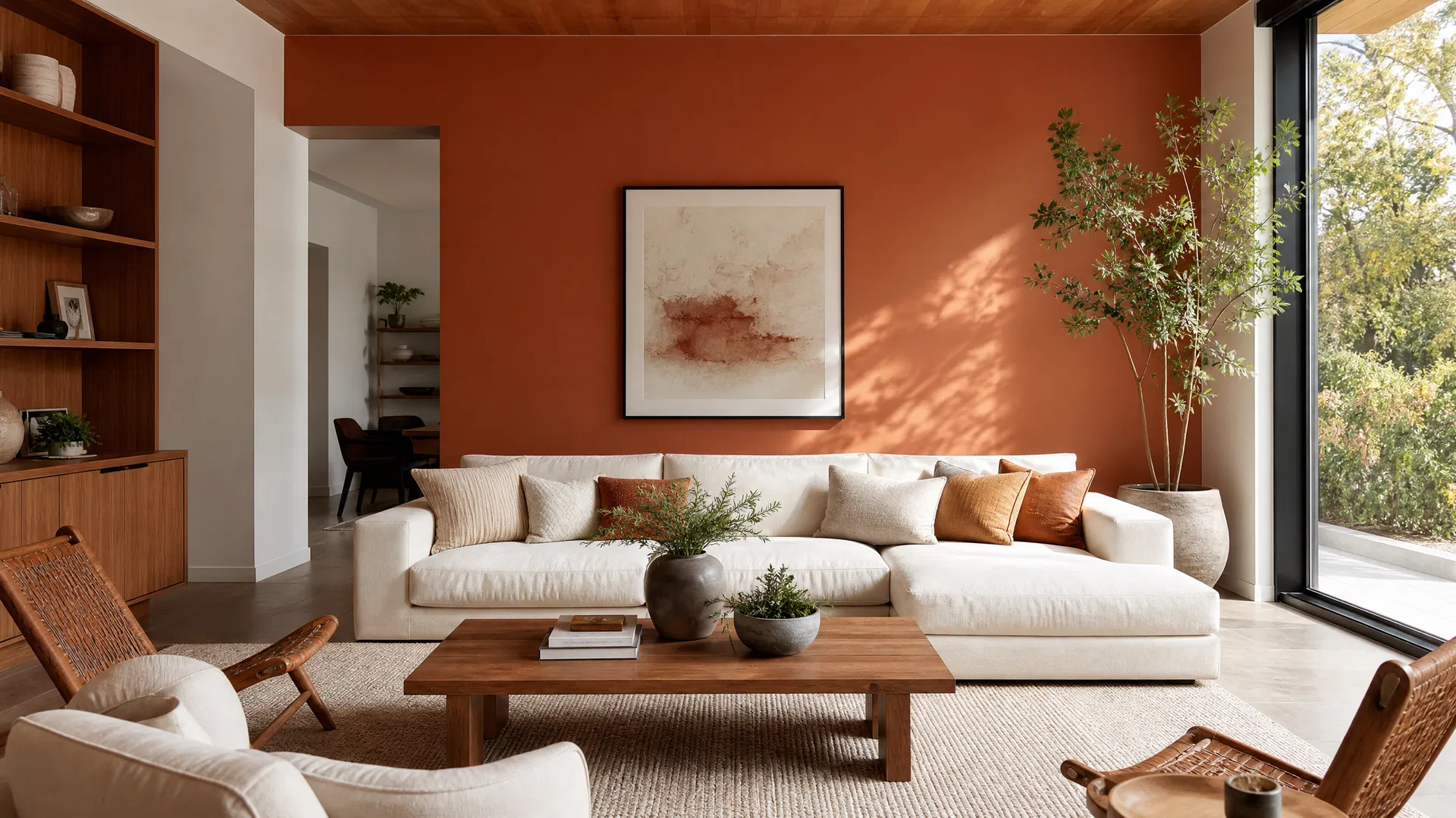 Professional interior painting with accent wall