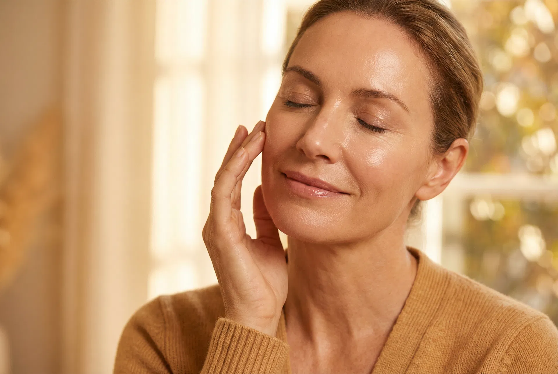 Woman with glowing, healthy skin