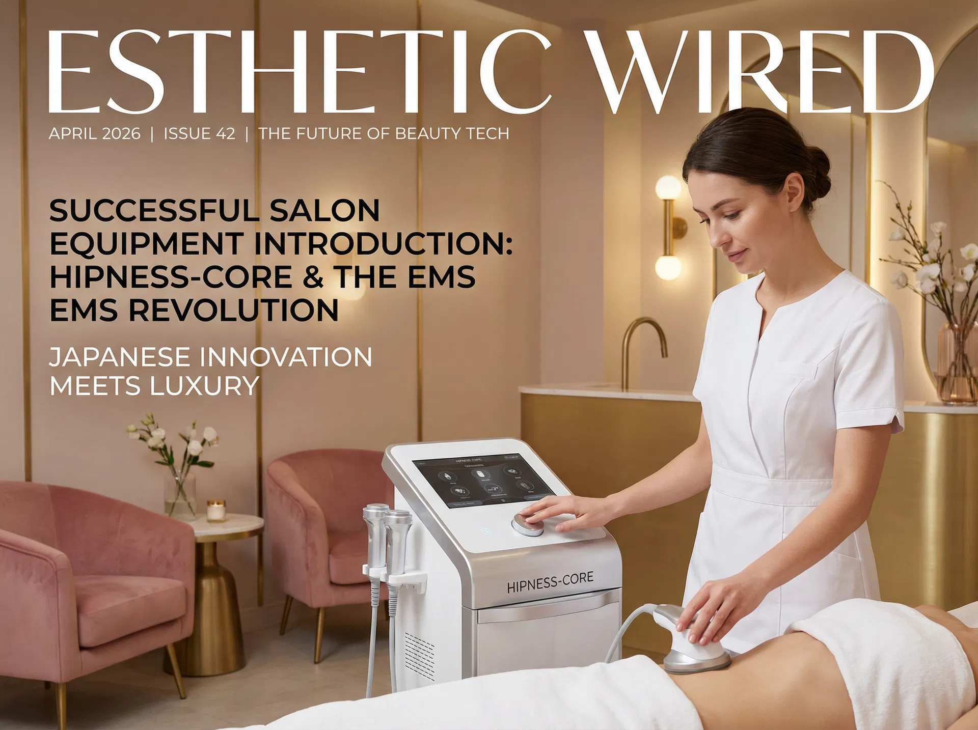 エステティック通信4月号に掲載｜美尻EMS『HIPNESS-CORE』が商材導入成功サロンの特集で紹介