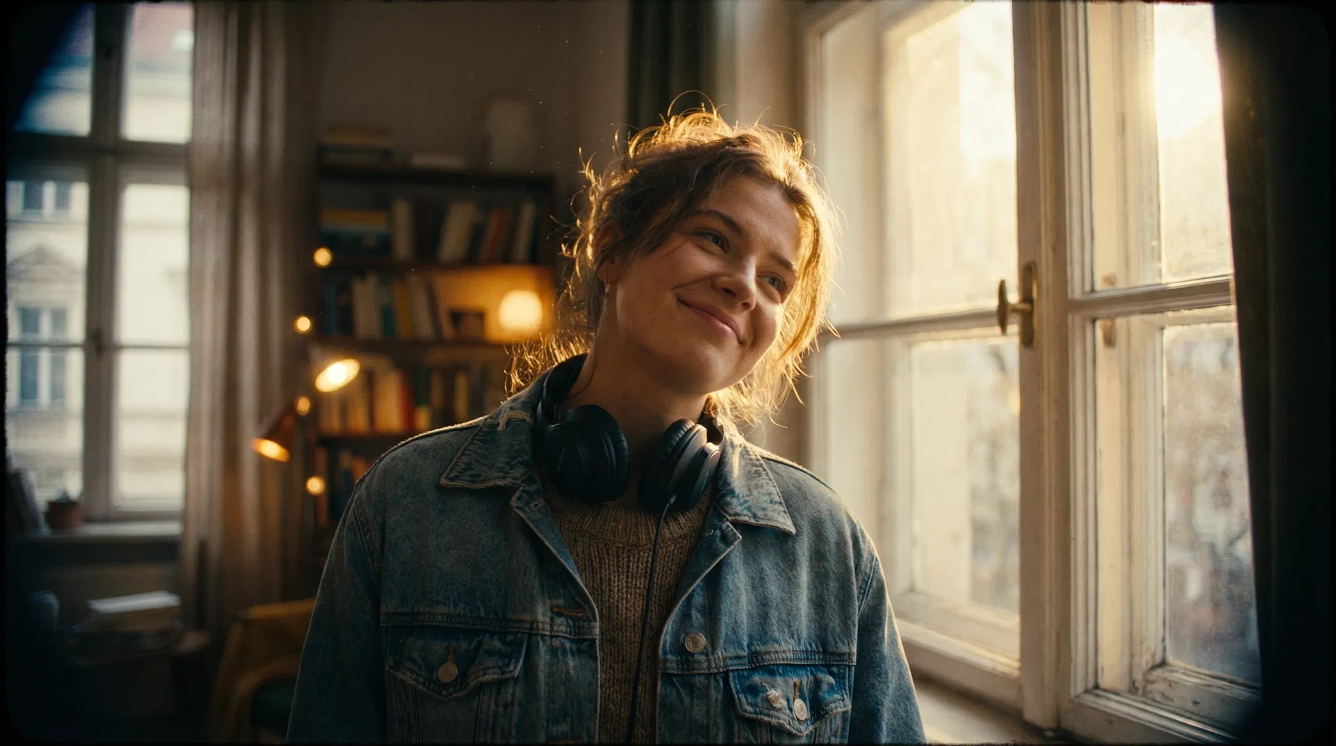 Person enjoying music with headphones