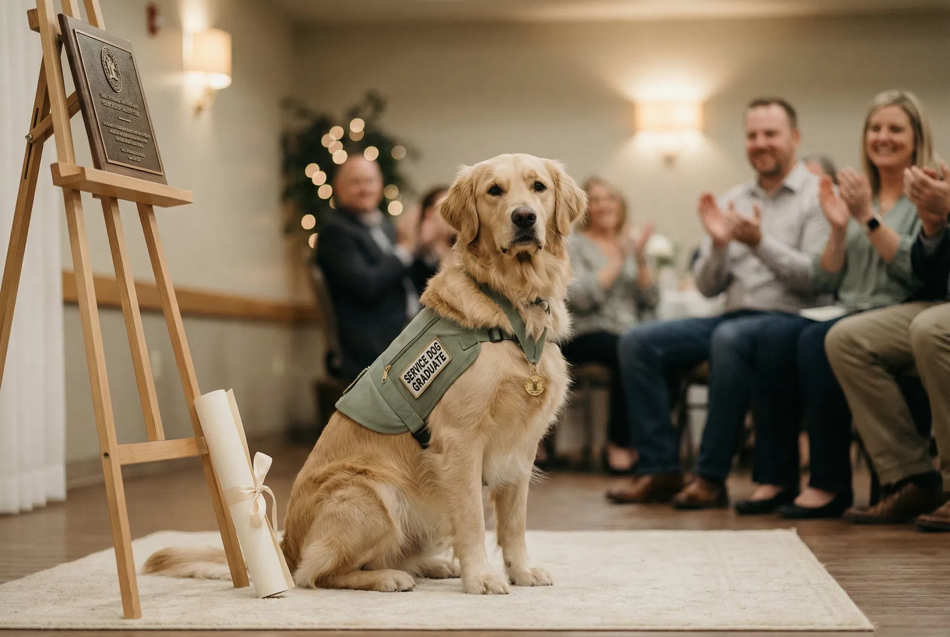 Service dog graduation ceremony