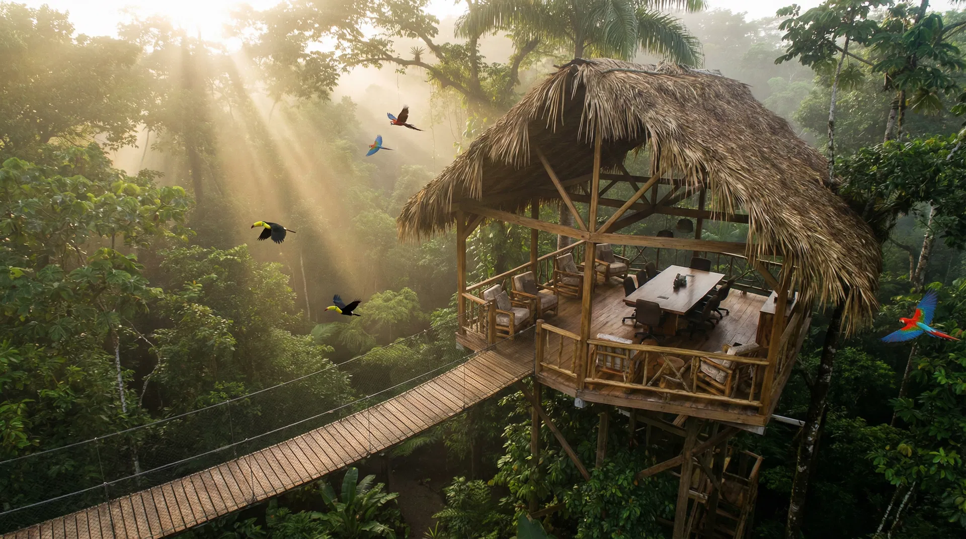 Jungle treehouse meeting pavilion