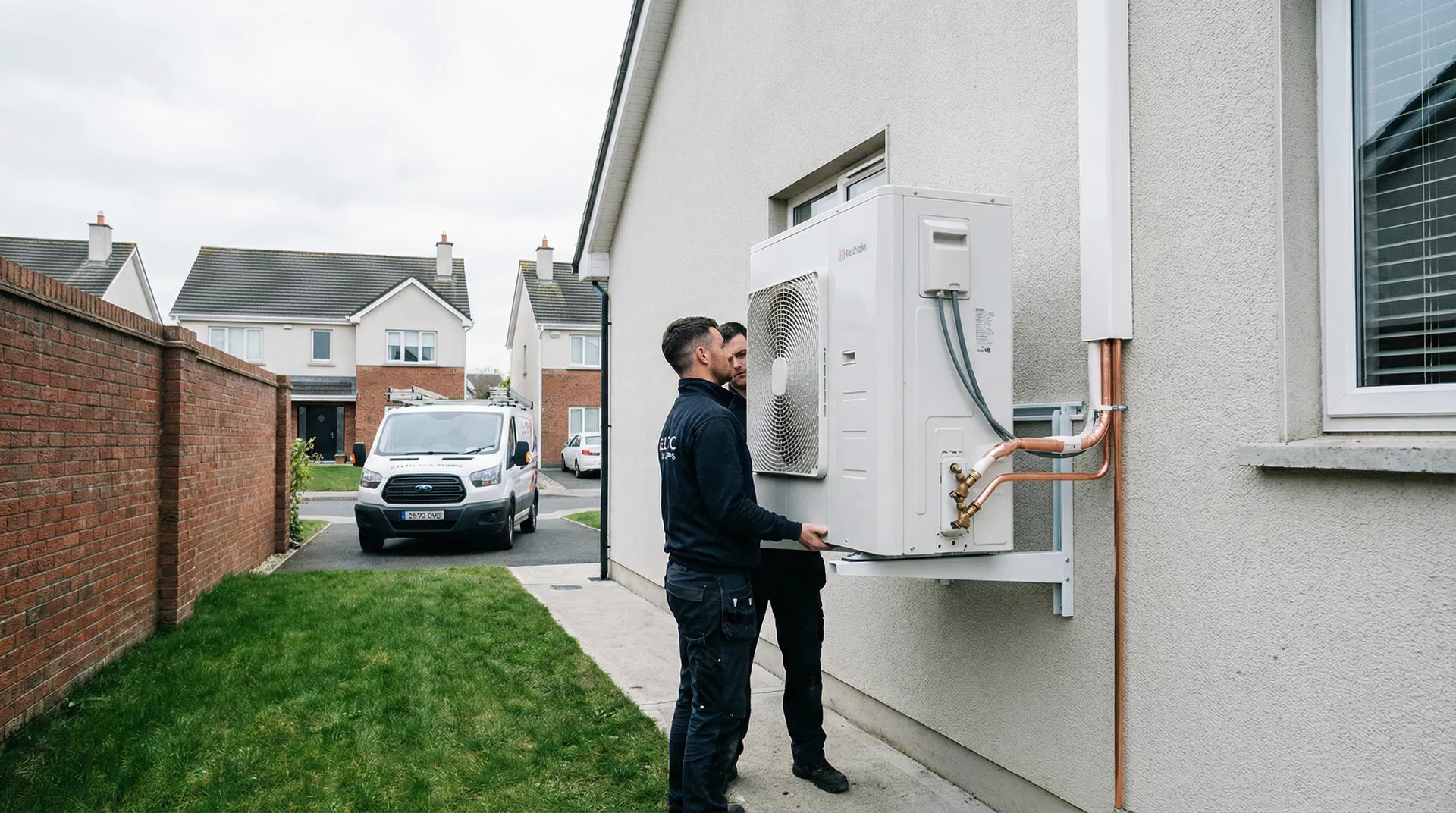 HPAC team installing a heat pump