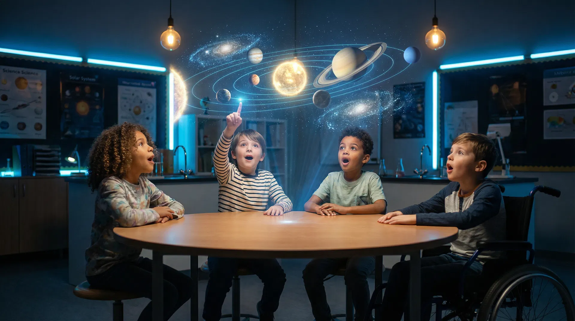 Niños aprendiendo astronomía con la Profe Carol