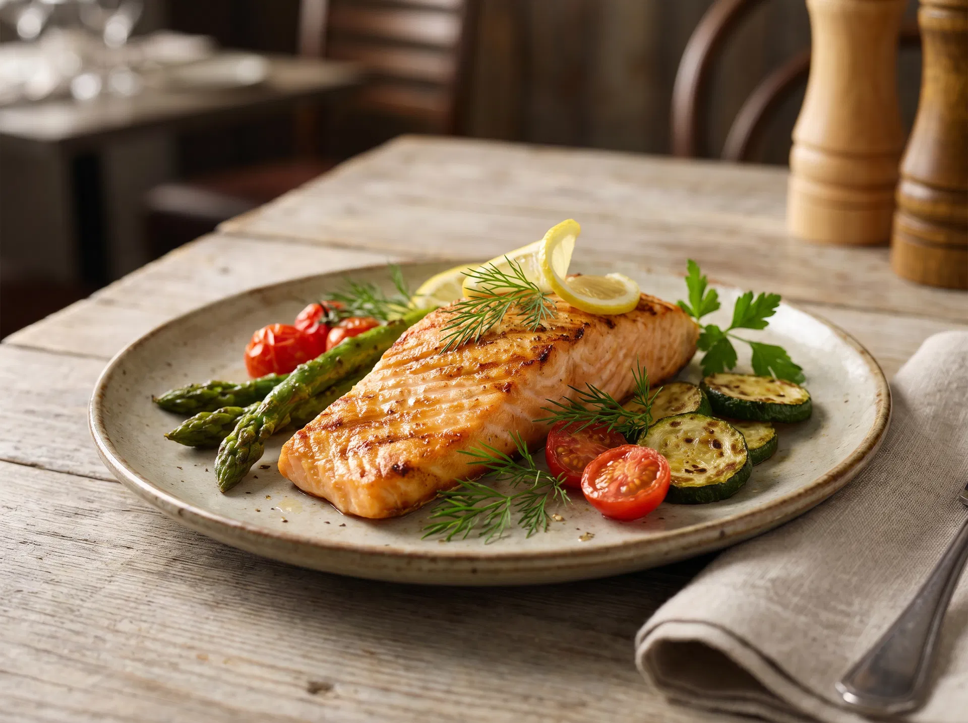 Saumon Grillé aux Légumes