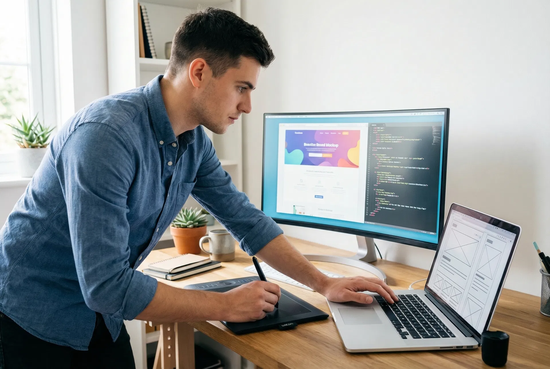 Professional web design workspace