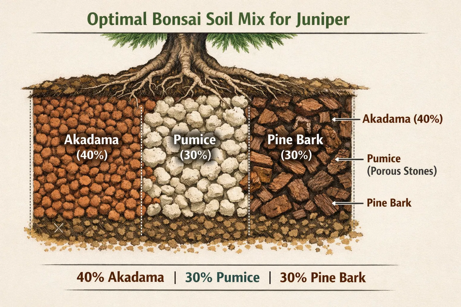 Sustrato óptimo para bonsái de junípero