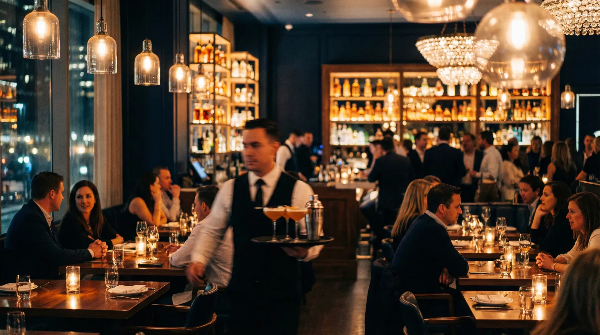 Upscale restaurant interior