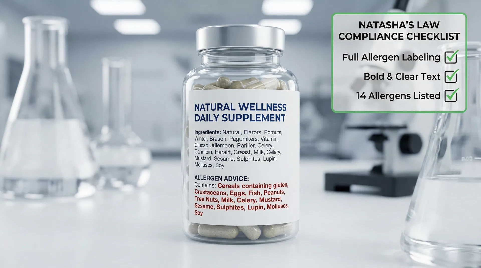 Natasha's Law Compliant Labelling for Food Supplements: Complete 2026 Guide
