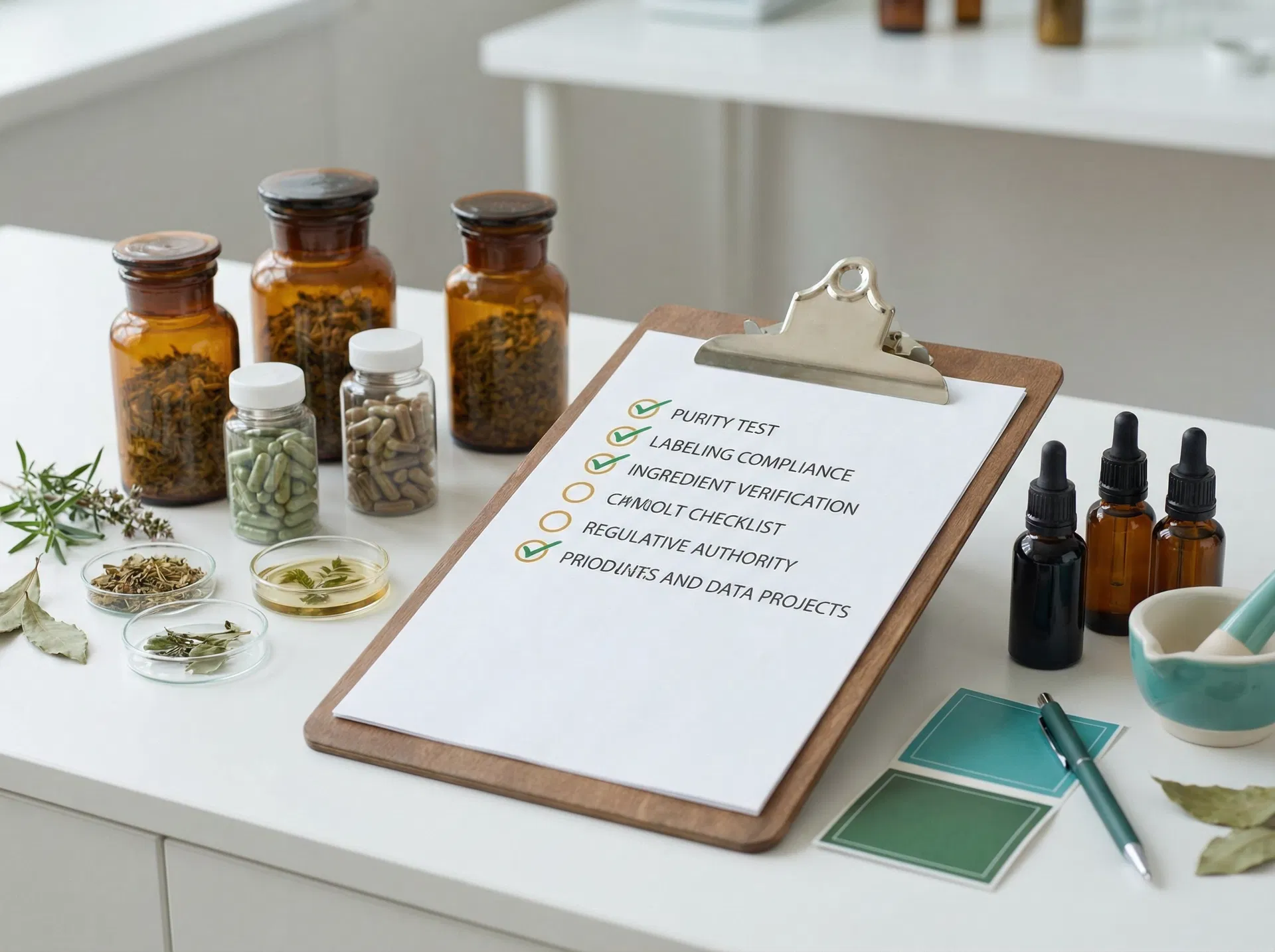 MHRA herbal products compliance checking with regulatory checklist and botanical supplement ingredients