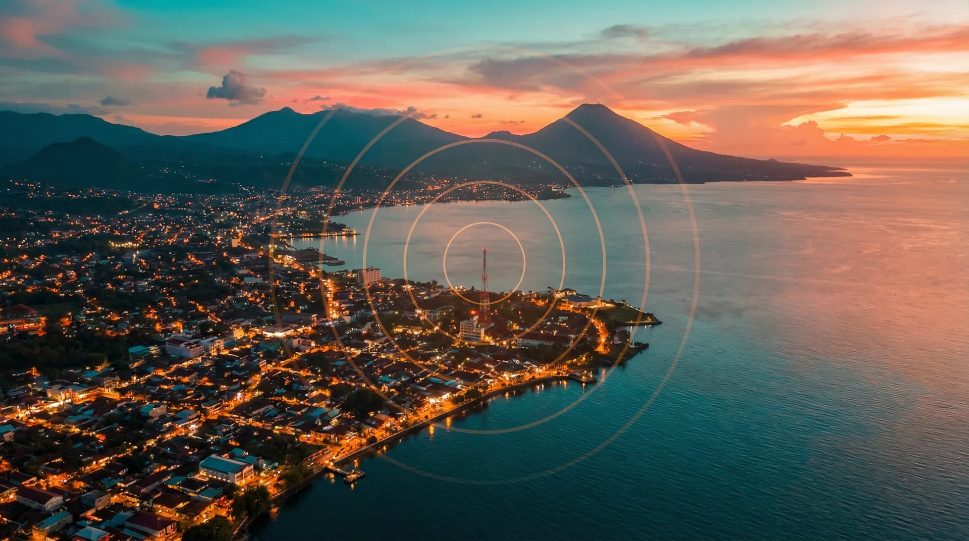 Aerial view of Manado city