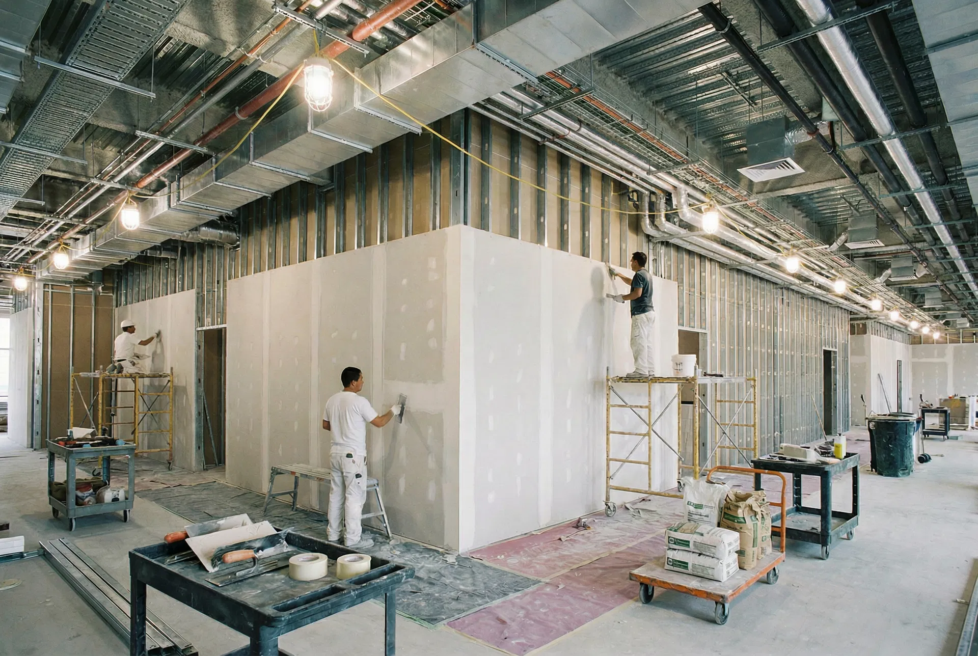 Commercial warehouse — partition wall installation