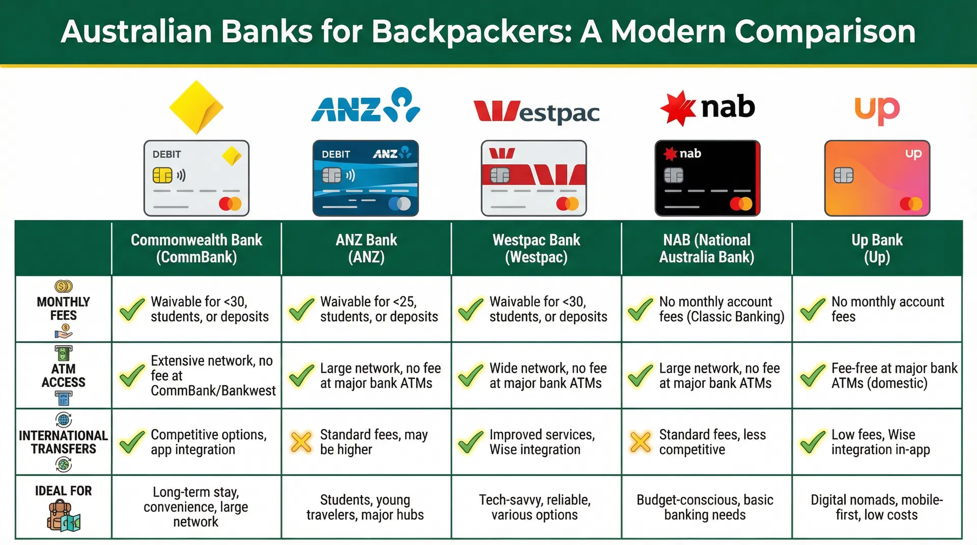Ouvrir un Compte Bancaire en Australie — Comparatif 2025