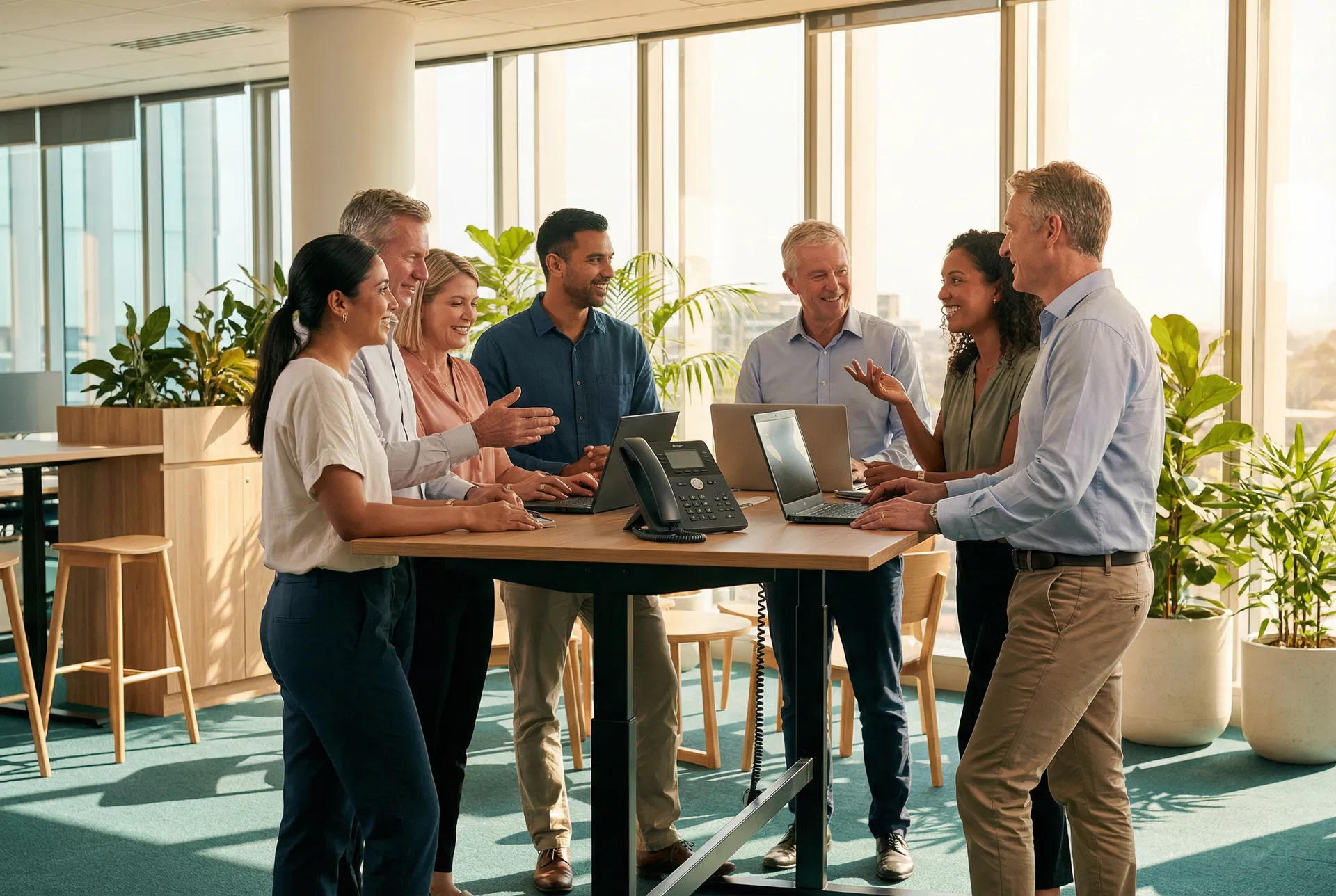 SipTel business team collaborating