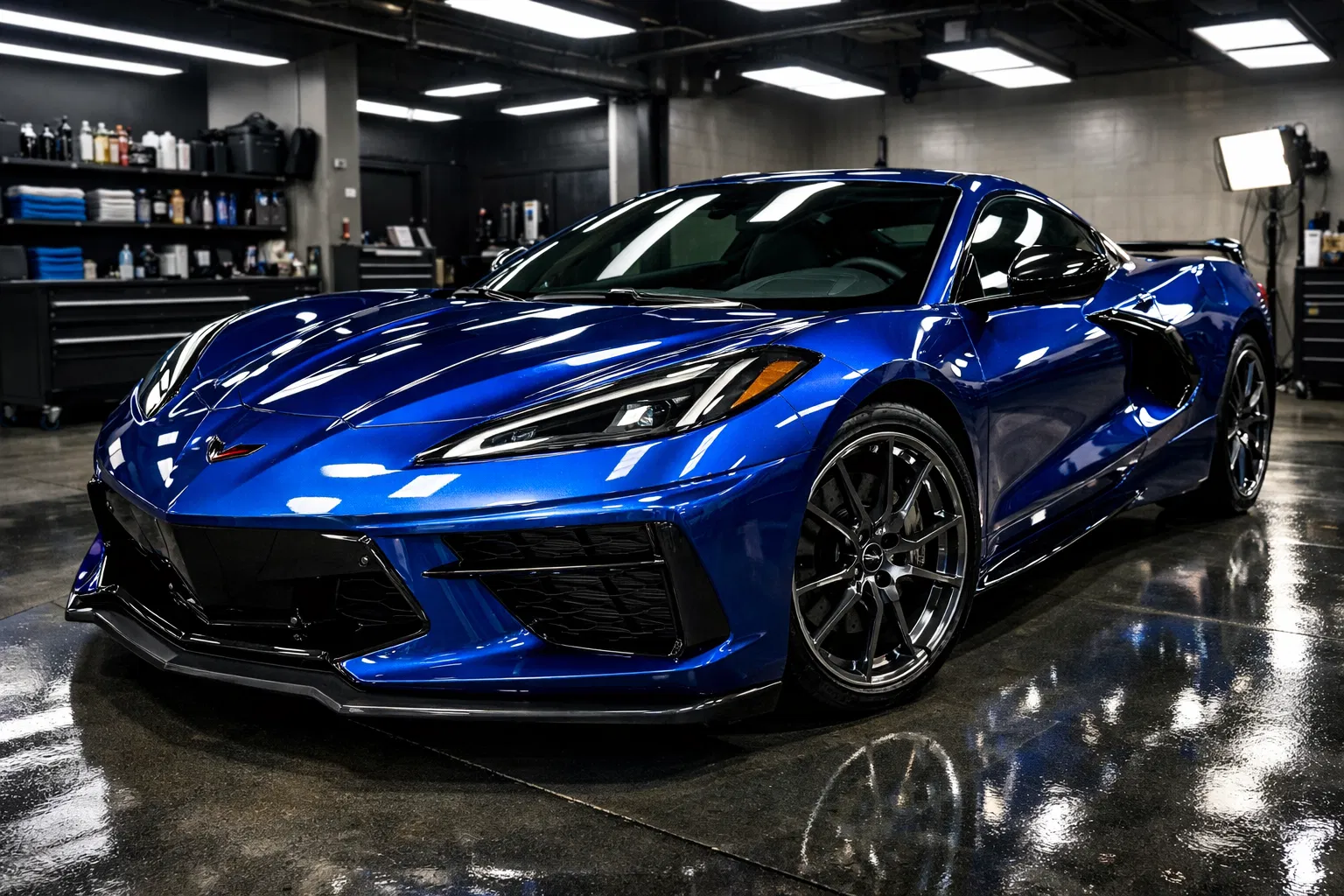 Detallado Azul Metálico - Corvette